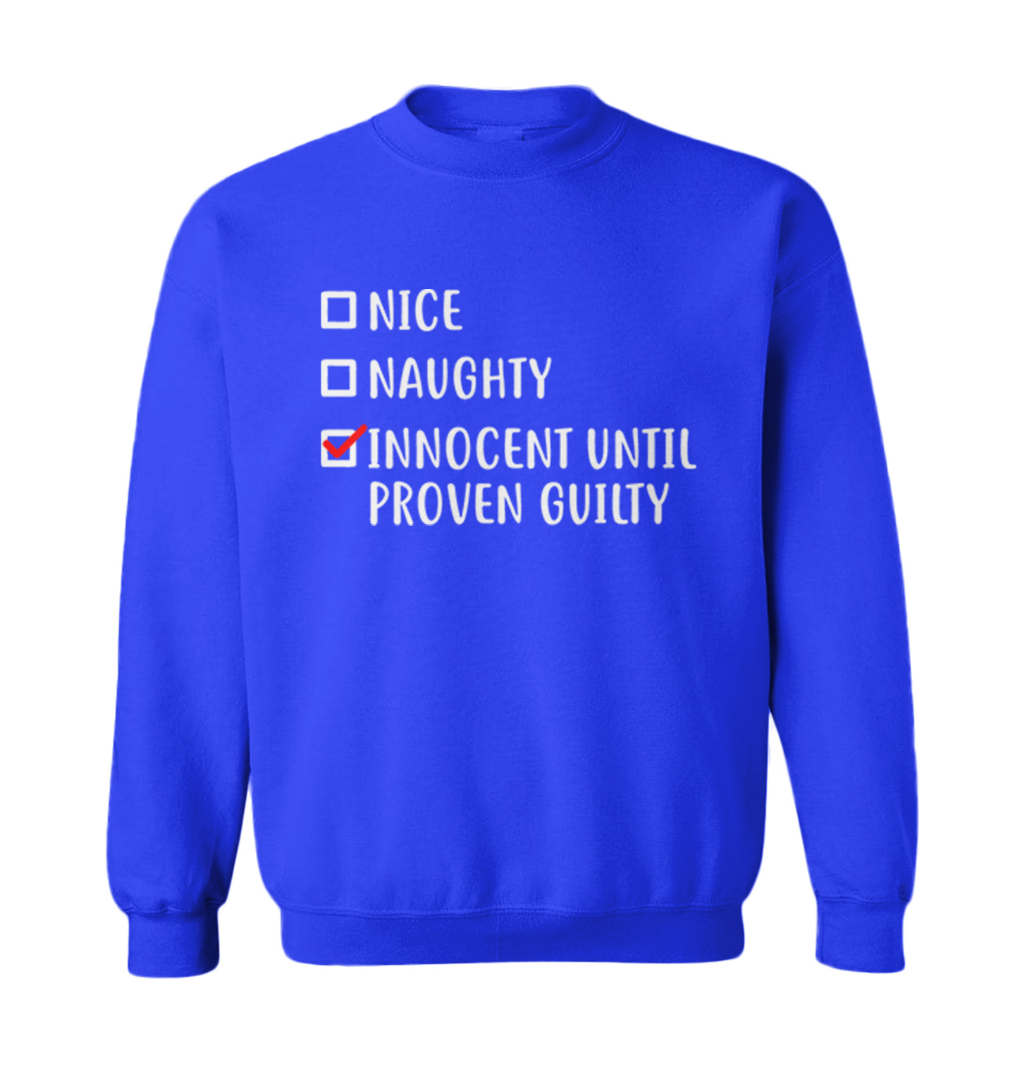 Innocent Until Proven Guilty - Nice Naughty Christmas Toddler Crewneck Sweater - Picture 8 of 8