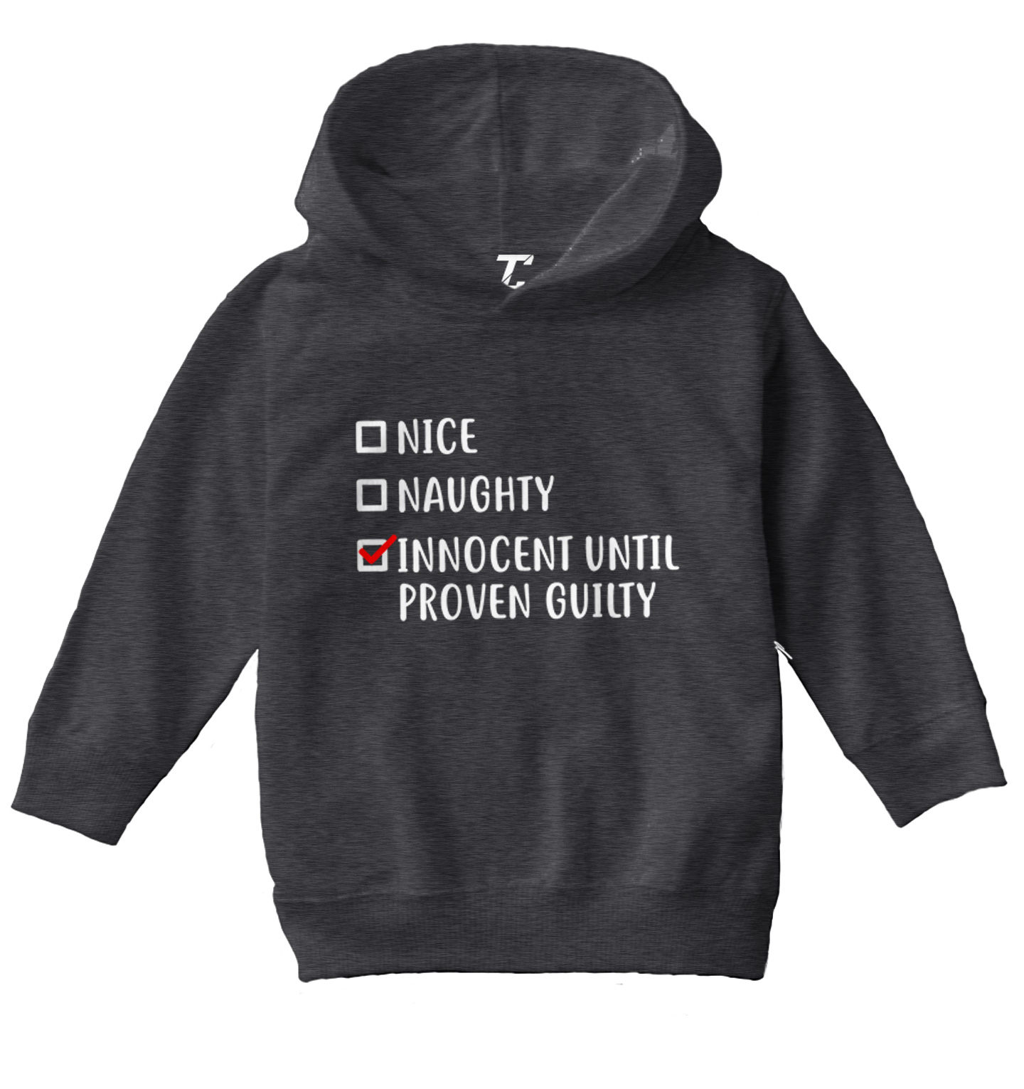 Innocent Until Proven Guilty - Nice Naughty Christmas Toddler/Youth Hoodie - Picture 3 of 12