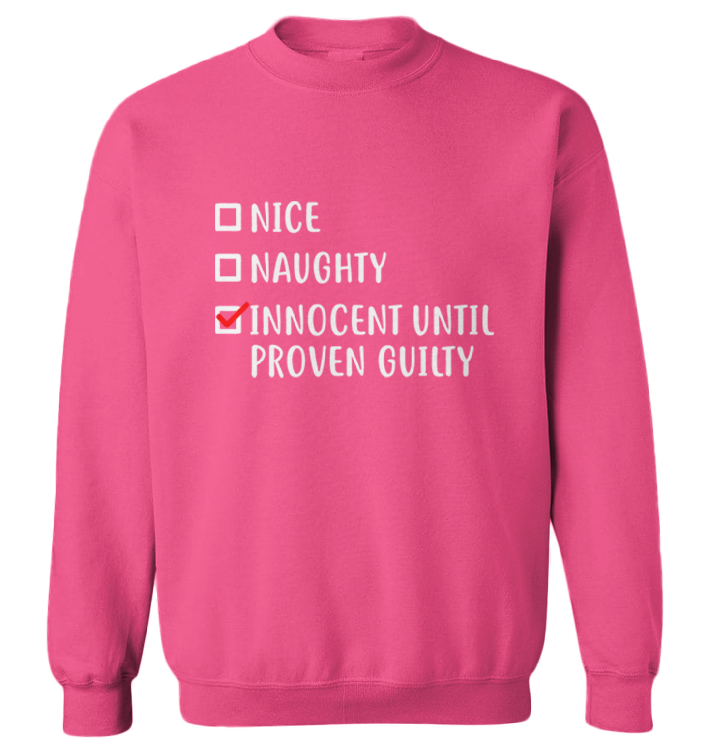 Innocent Until Proven Guilty - Nice Naughty Christmas Toddler Crewneck Sweater - Picture 6 of 8