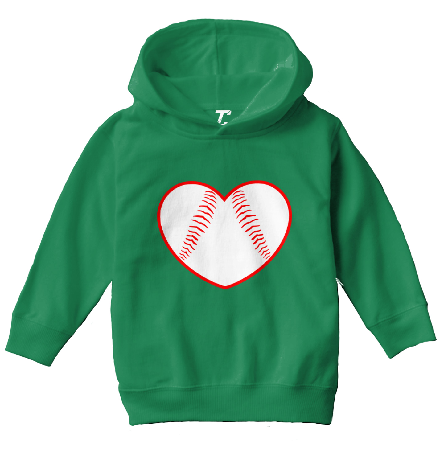 Baseball Heart - Love Sports Fan Seams Valentine's Day Toddler/Youth Hoodie - Picture 5 of 12