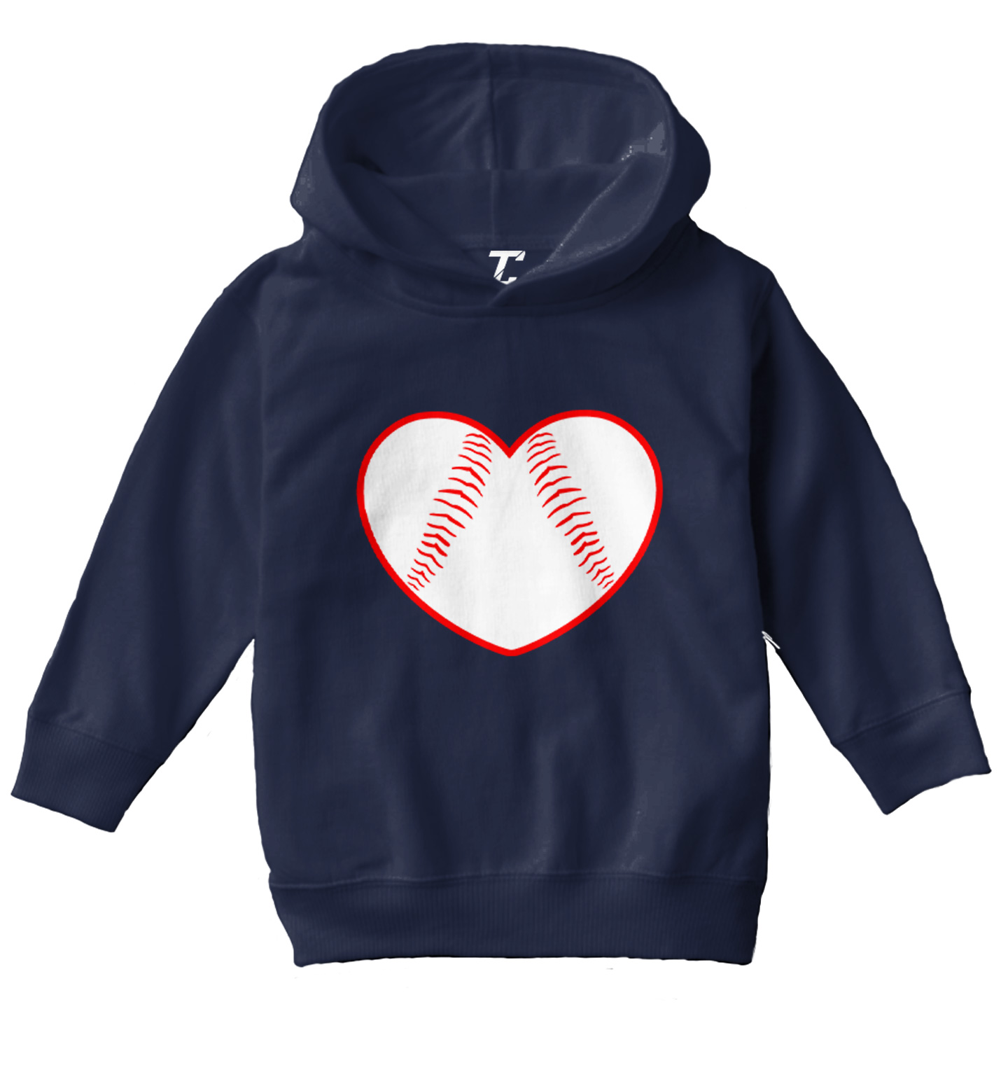 Baseball Heart - Love Sports Fan Seams Valentine's Day Toddler/Youth Hoodie - Picture 7 of 12