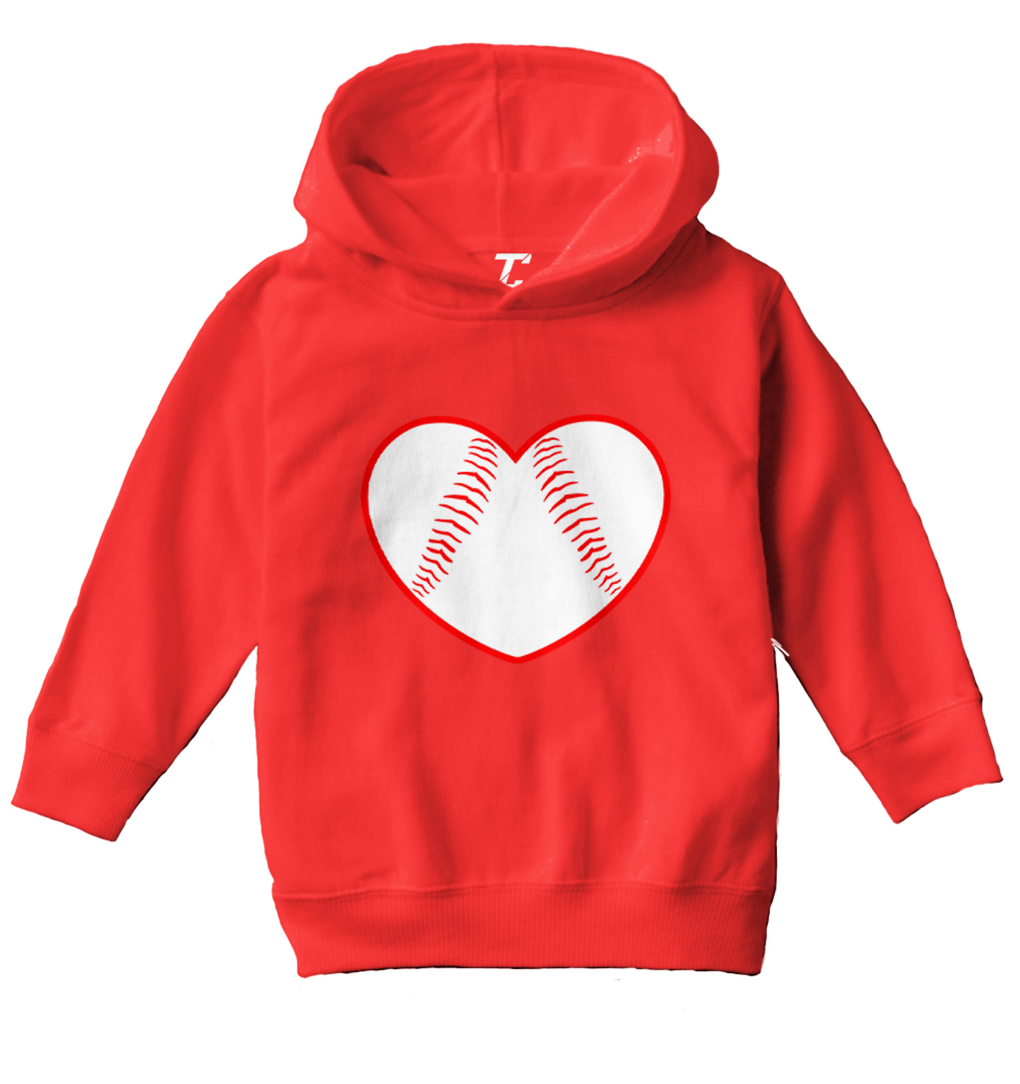 Baseball Heart - Love Sports Fan Seams Valentine's Day Toddler/Youth Hoodie - Picture 10 of 12