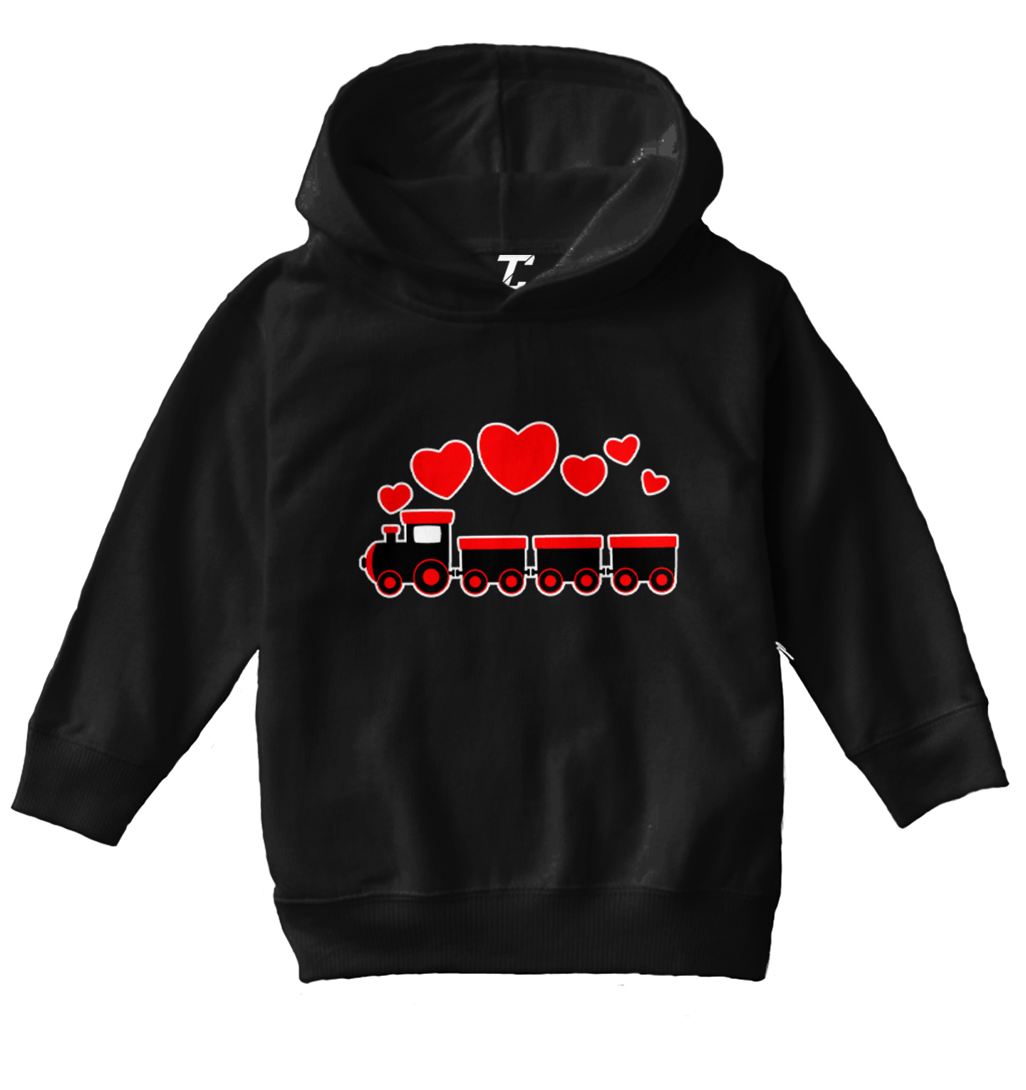 Train With Heart Smoke Trail - Choo Choo Valentine Toddler/Youth Hoodie - Picture 2 of 12