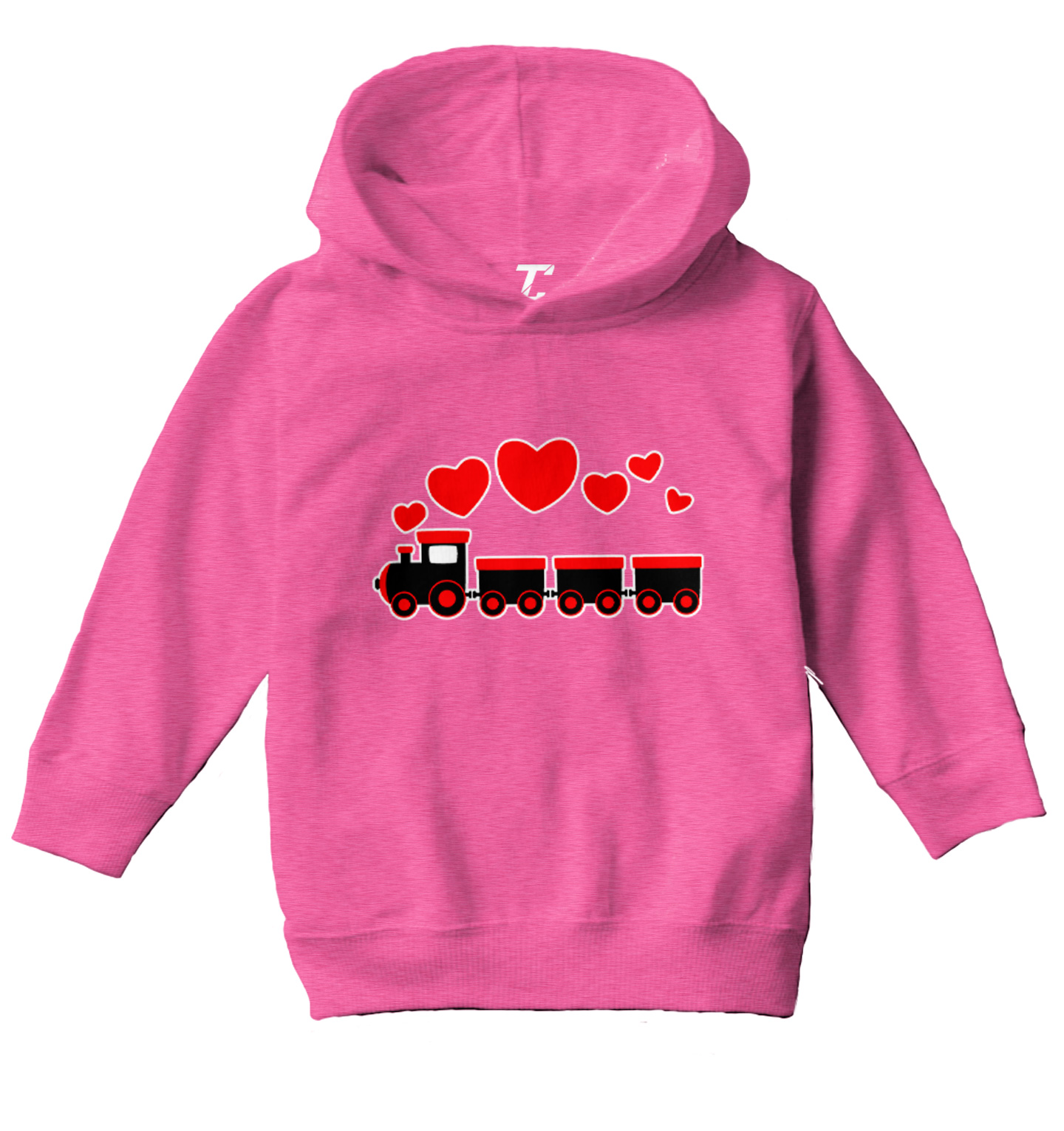 Train With Heart Smoke Trail - Choo Choo Valentine Toddler/Youth Hoodie - Picture 4 of 12