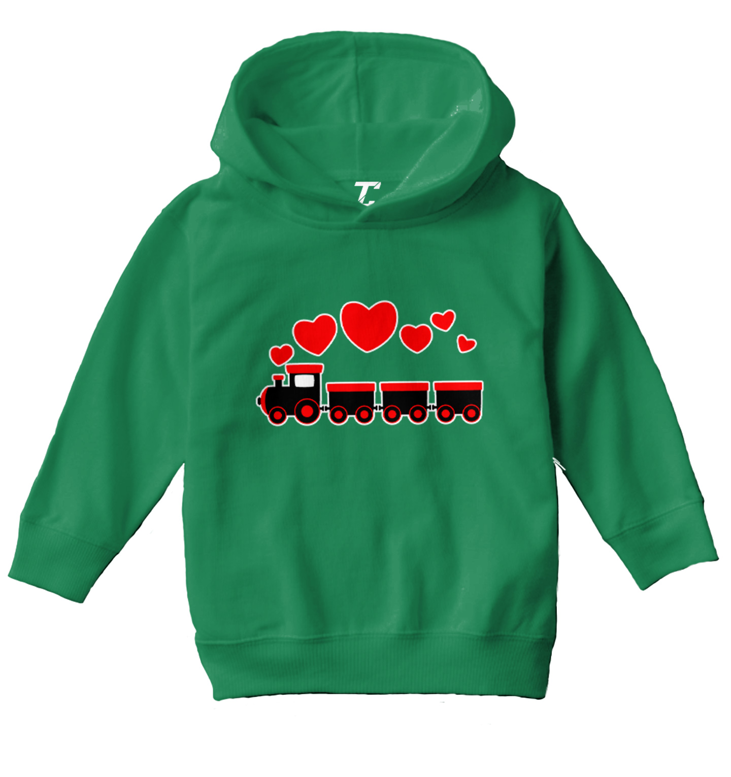 Train With Heart Smoke Trail - Choo Choo Valentine Toddler/Youth Hoodie - Picture 5 of 12