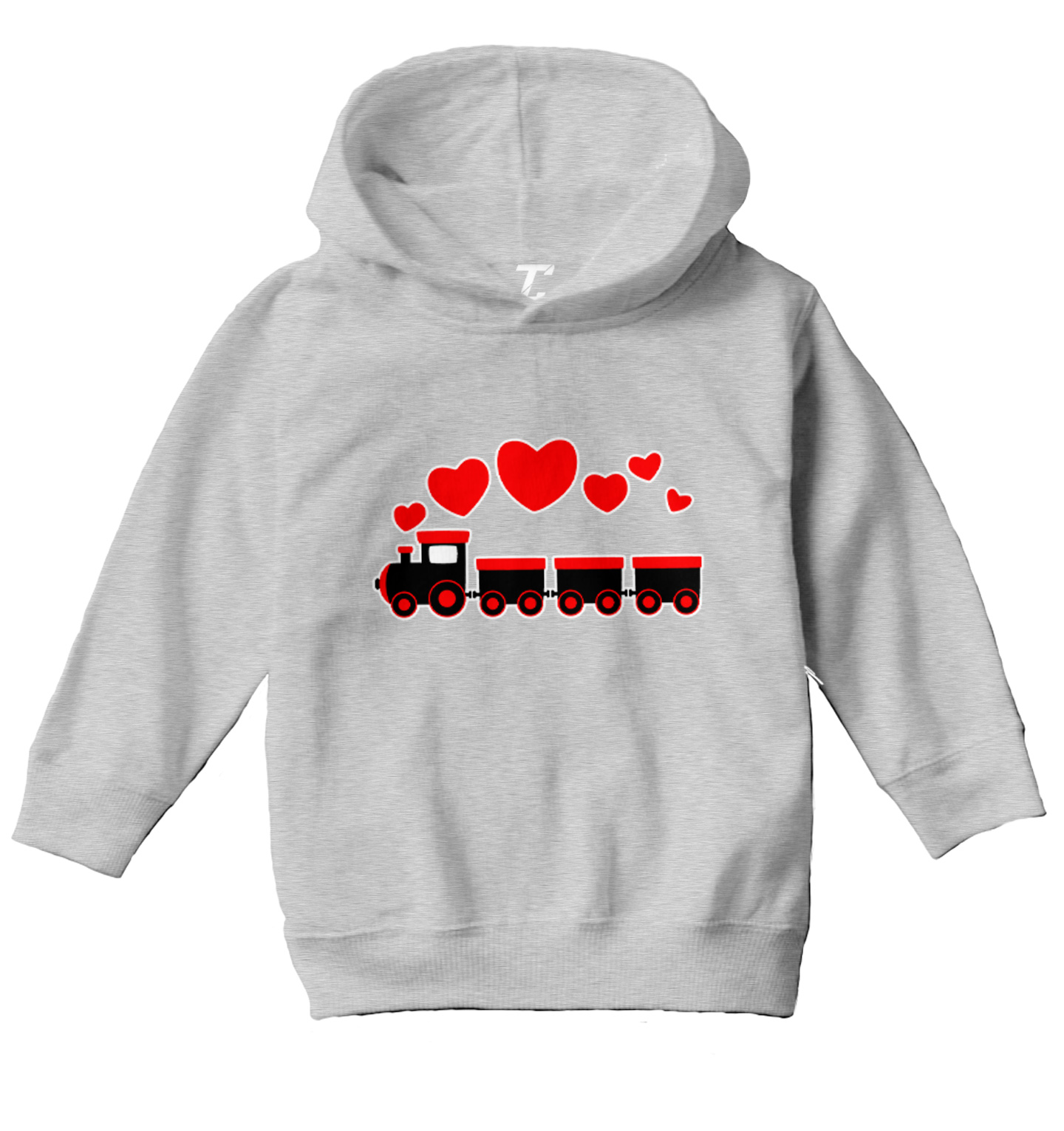 Train With Heart Smoke Trail - Choo Choo Valentine Toddler/Youth Hoodie - Picture 6 of 12