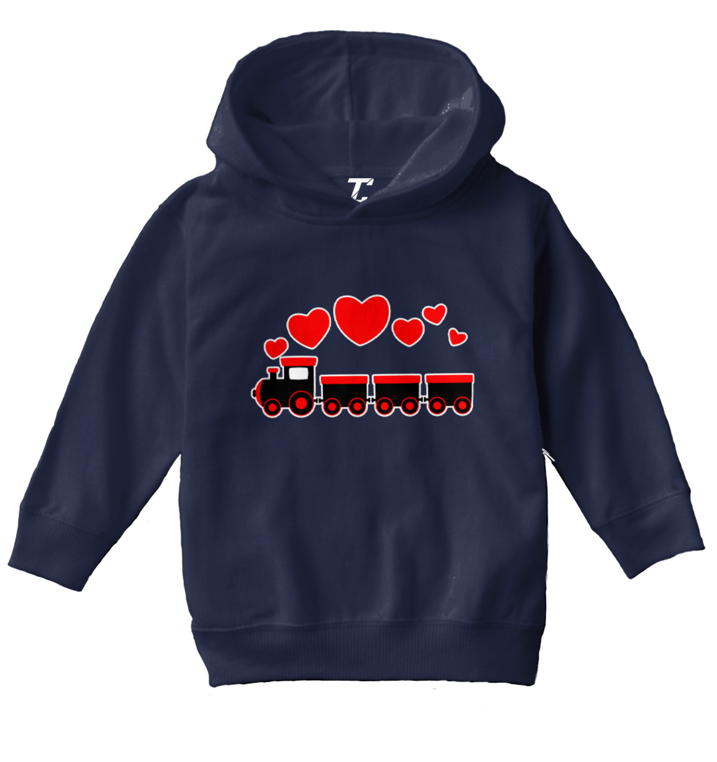 Train With Heart Smoke Trail - Choo Choo Valentine Toddler/Youth Hoodie - Picture 7 of 12