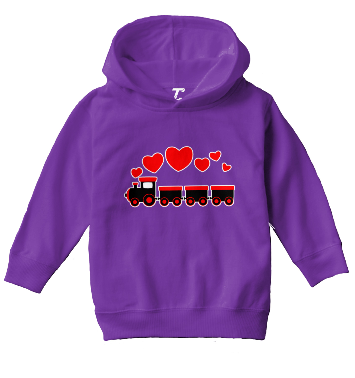 Train With Heart Smoke Trail - Choo Choo Valentine Toddler/Youth Hoodie - Picture 9 of 12