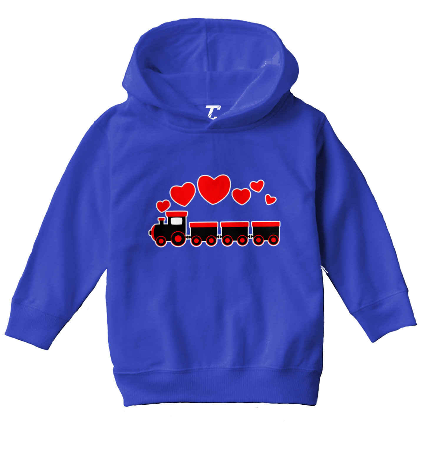 Train With Heart Smoke Trail - Choo Choo Valentine Toddler/Youth Hoodie - Picture 11 of 12