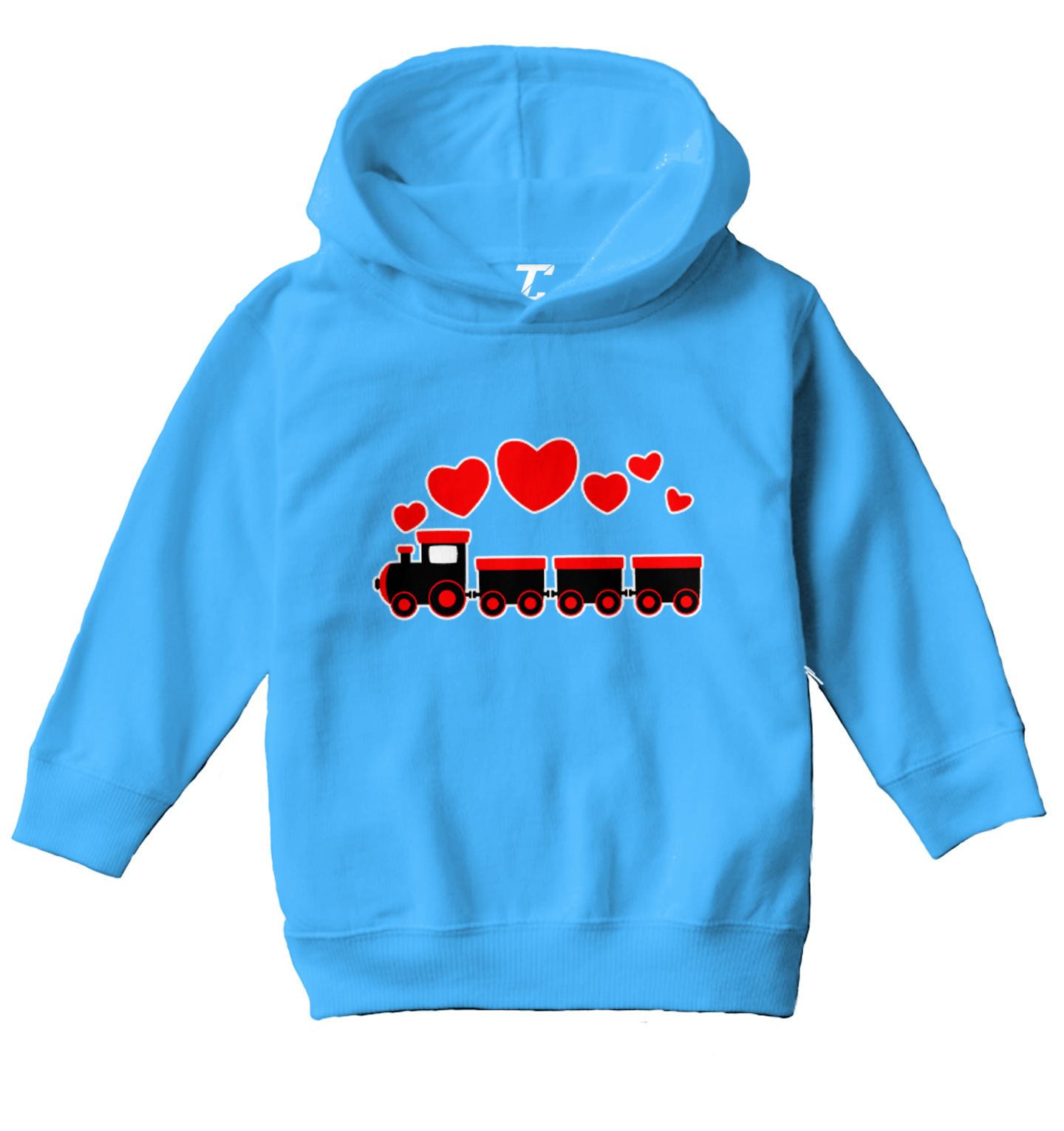 Train With Heart Smoke Trail - Choo Choo Valentine Toddler/Youth Hoodie - Picture 12 of 12