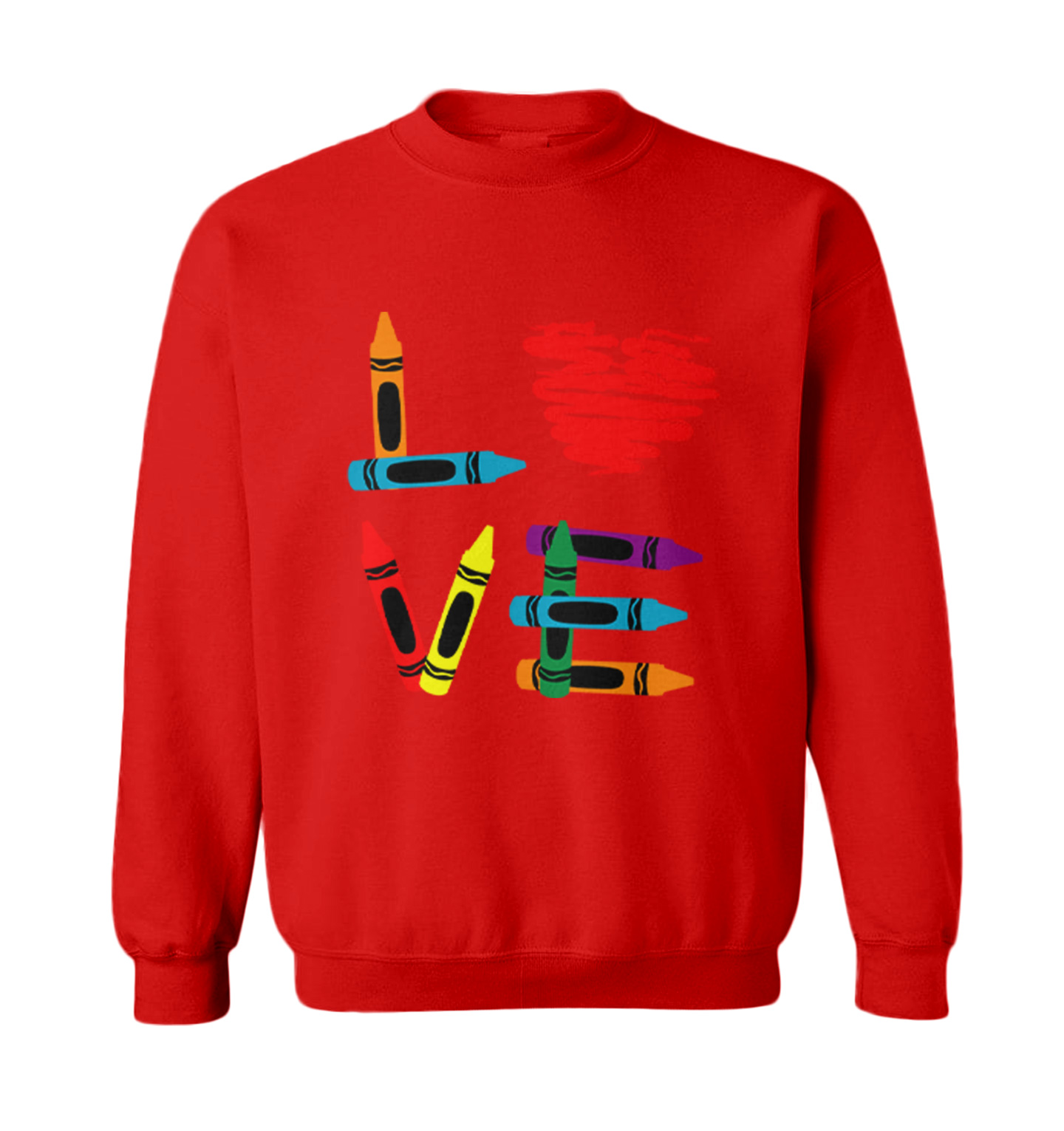 Love Crayons - Coloring Book Heart Artisit Creative Toddler Crewneck Sweater - Picture 7 of 8