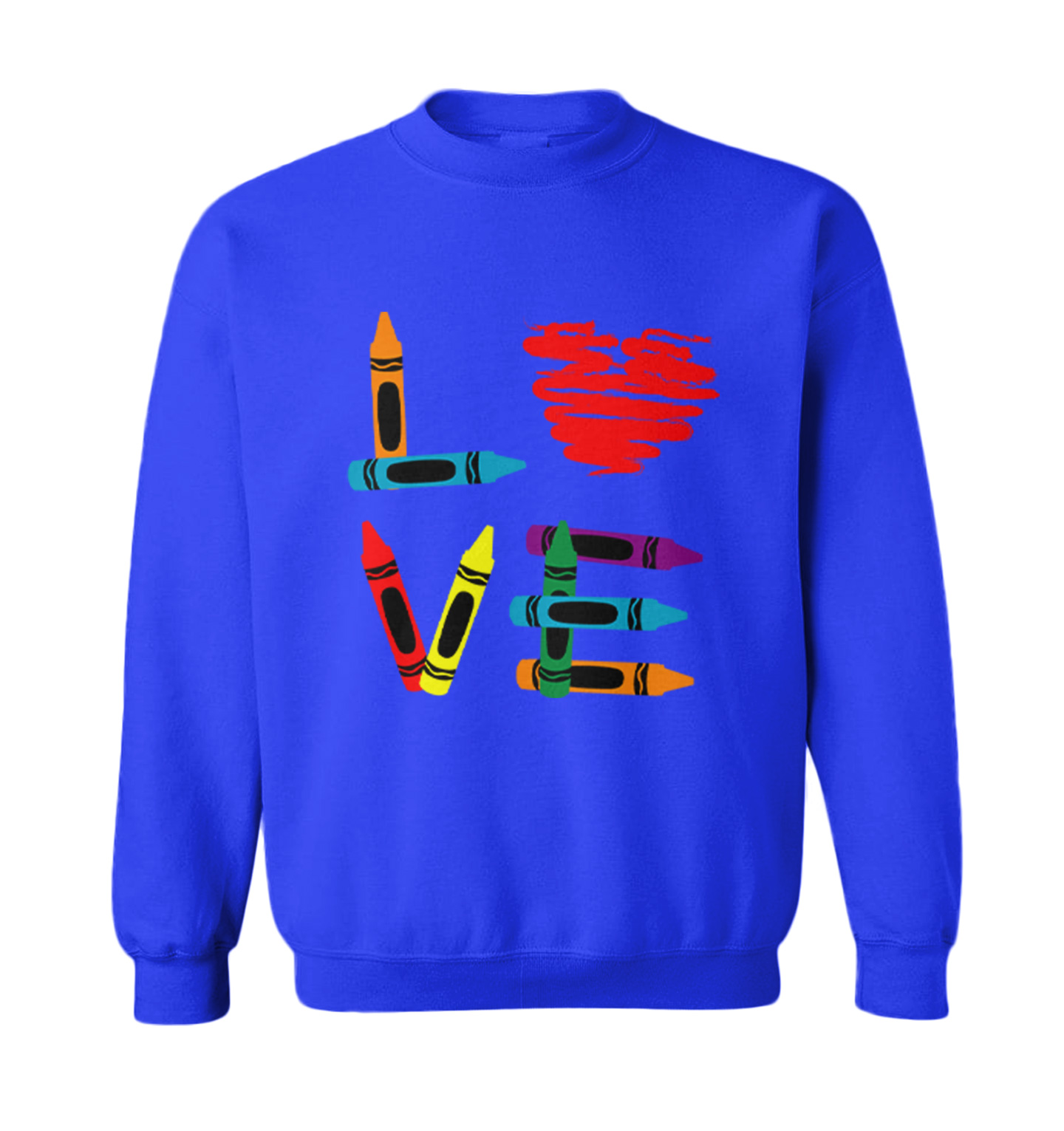 Love Crayons - Coloring Book Heart Artisit Creative Toddler Crewneck Sweater - Picture 8 of 8