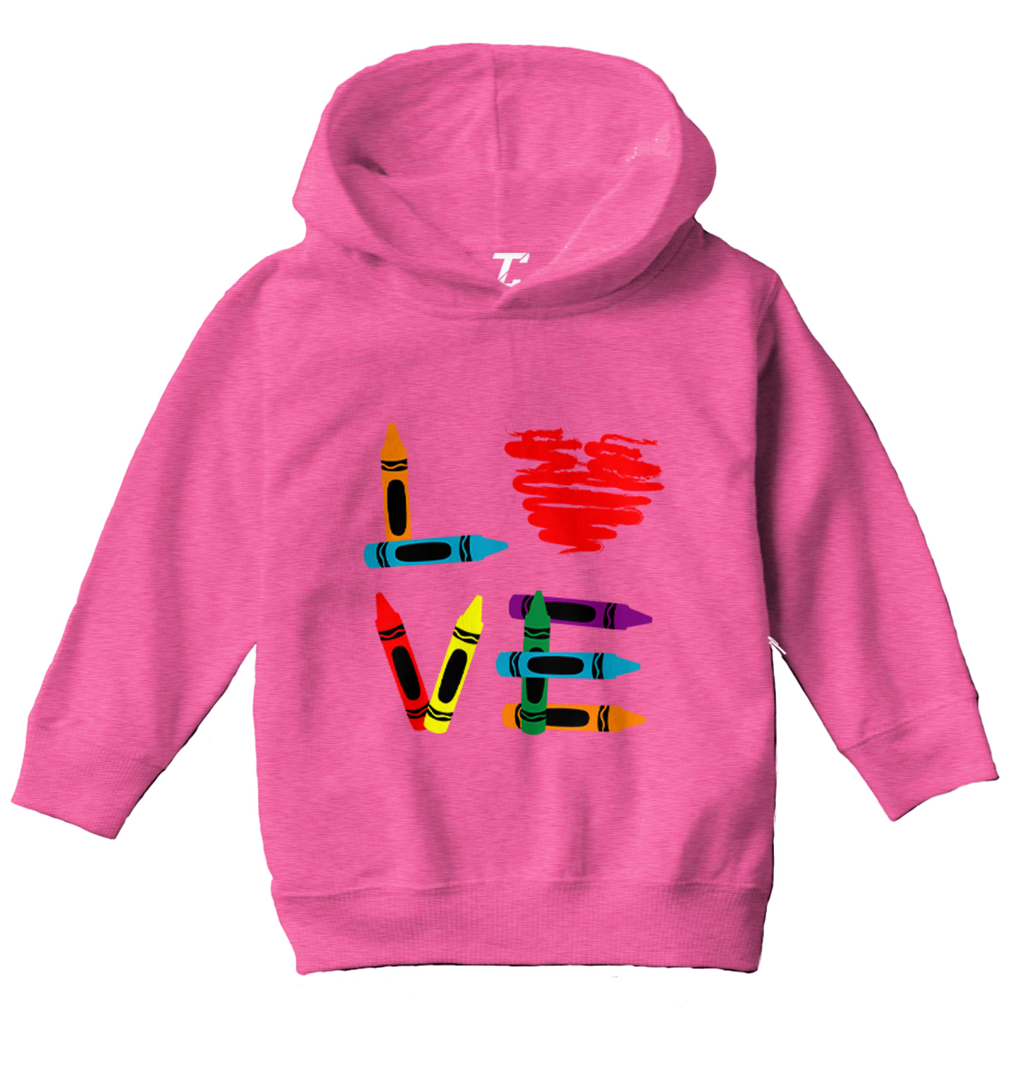 Love Crayons - Coloring Book Heart Artisit Creative Toddler/Youth Hoodie - Picture 4 of 12