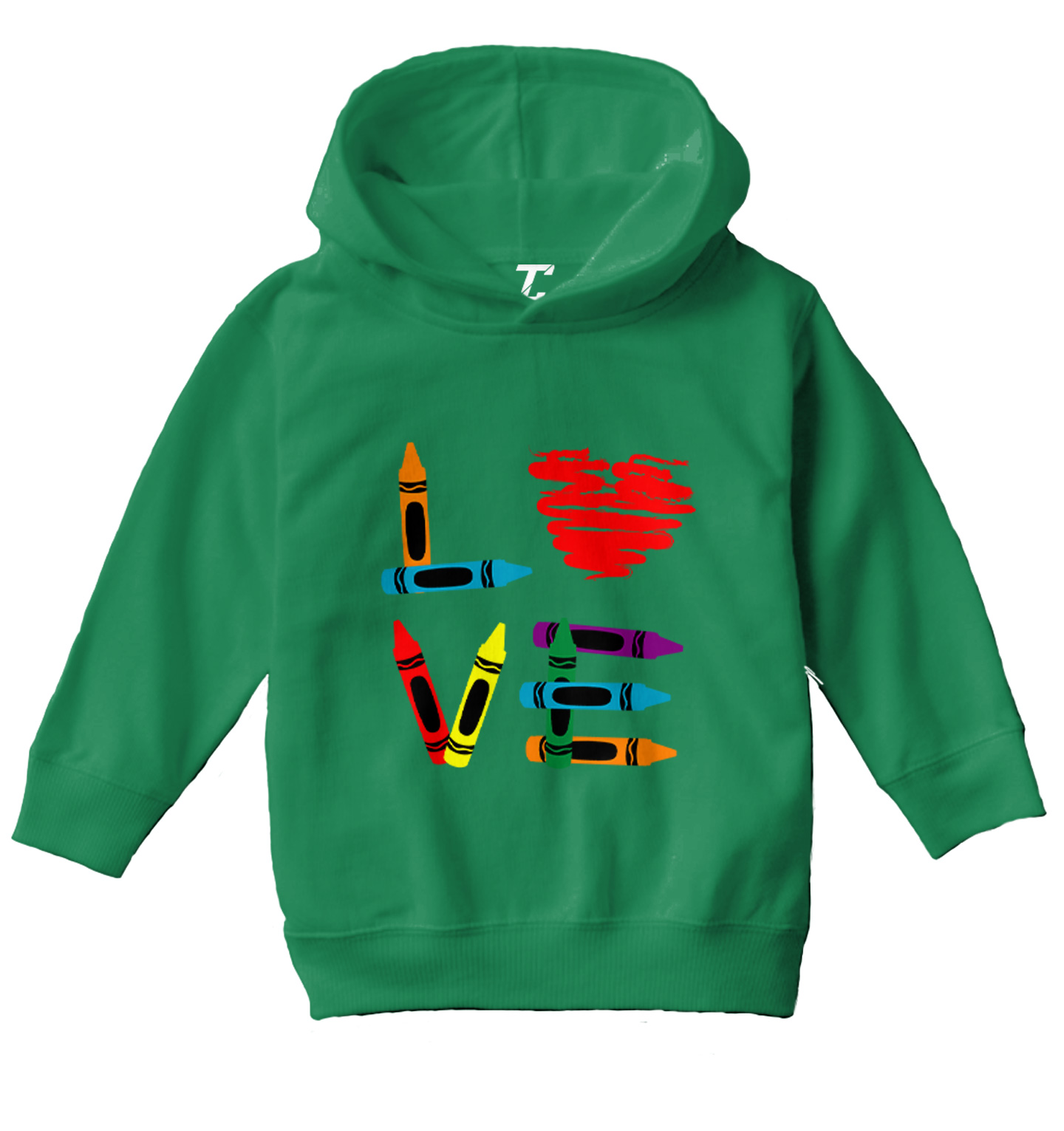 Love Crayons - Coloring Book Heart Artisit Creative Toddler/Youth Hoodie - Picture 5 of 12