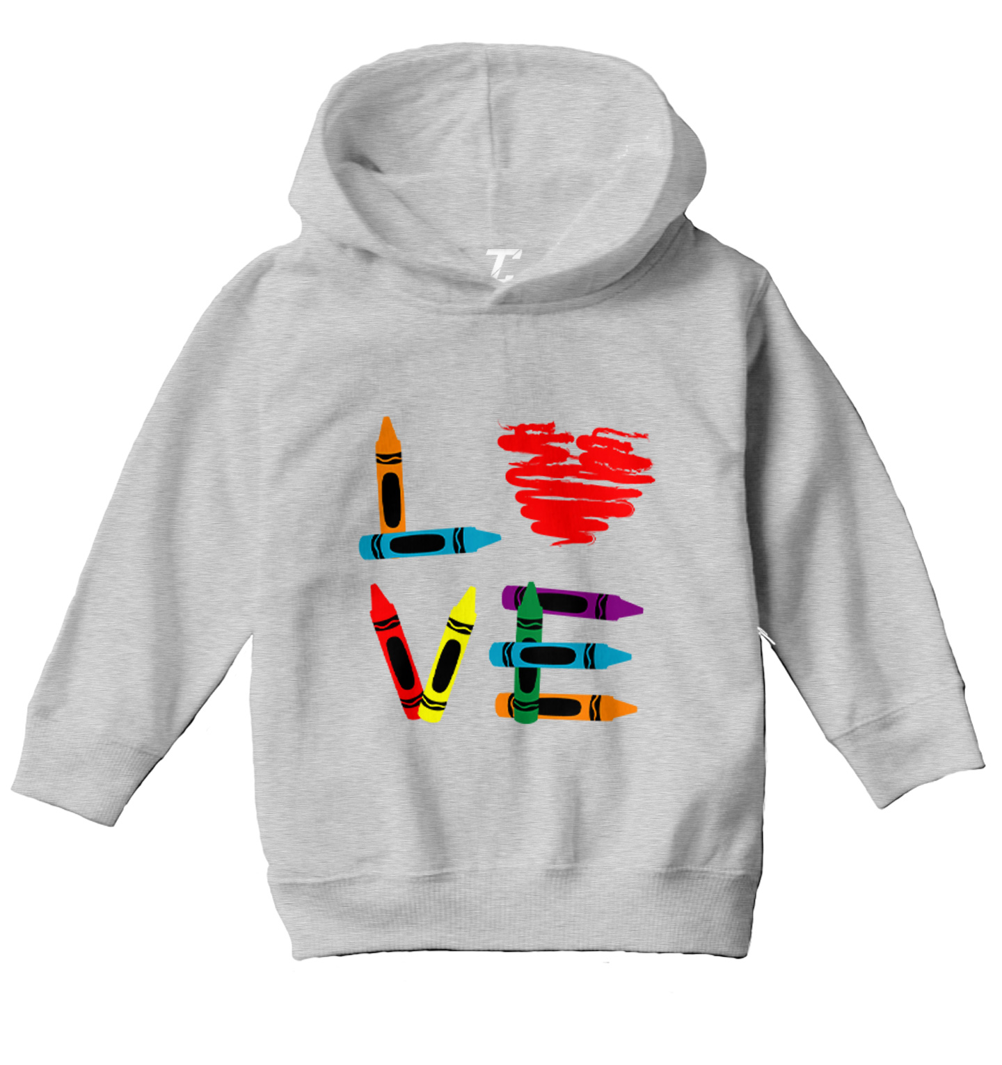 Love Crayons - Coloring Book Heart Artisit Creative Toddler/Youth Hoodie - Picture 6 of 12