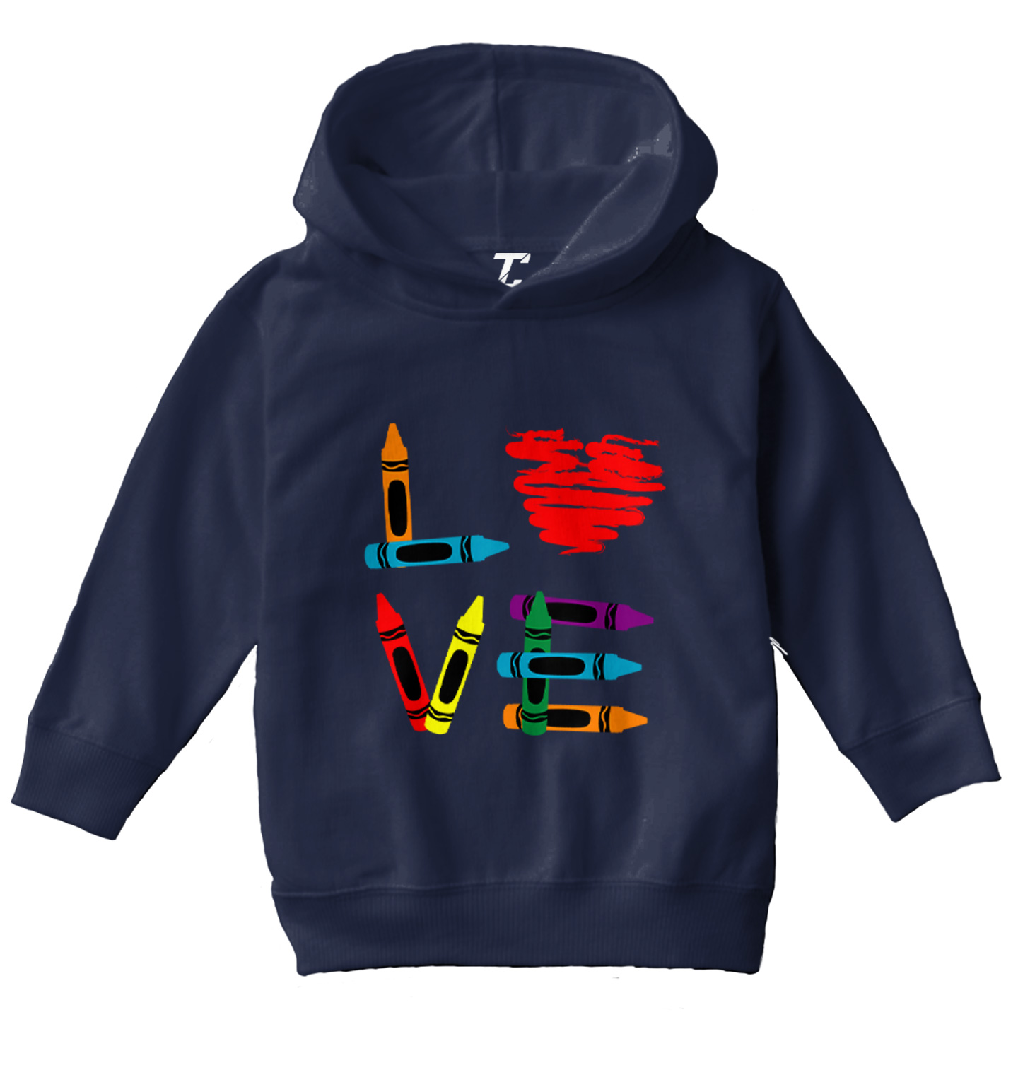 Love Crayons - Coloring Book Heart Artisit Creative Toddler/Youth Hoodie - Picture 7 of 12