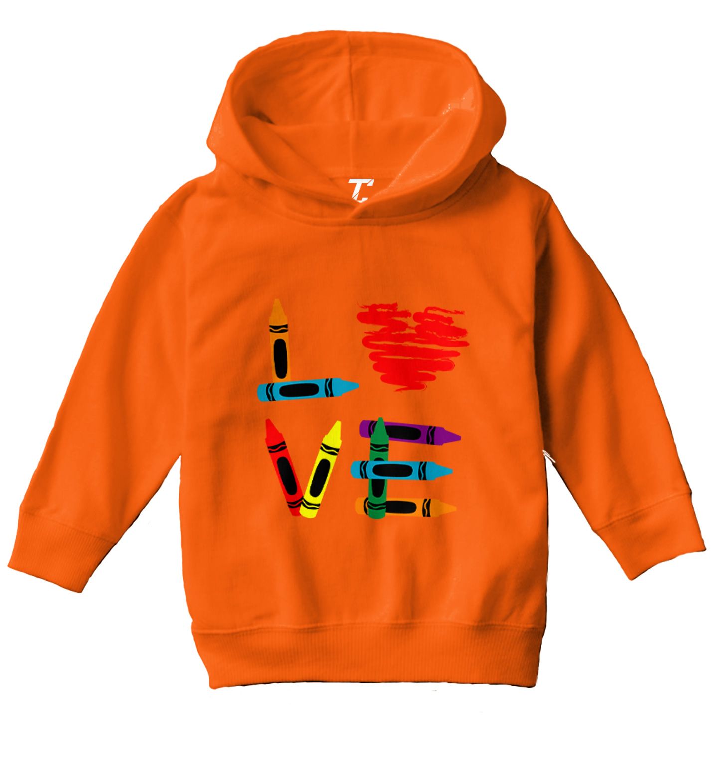 Love Crayons - Coloring Book Heart Artisit Creative Toddler/Youth Hoodie - Picture 8 of 12