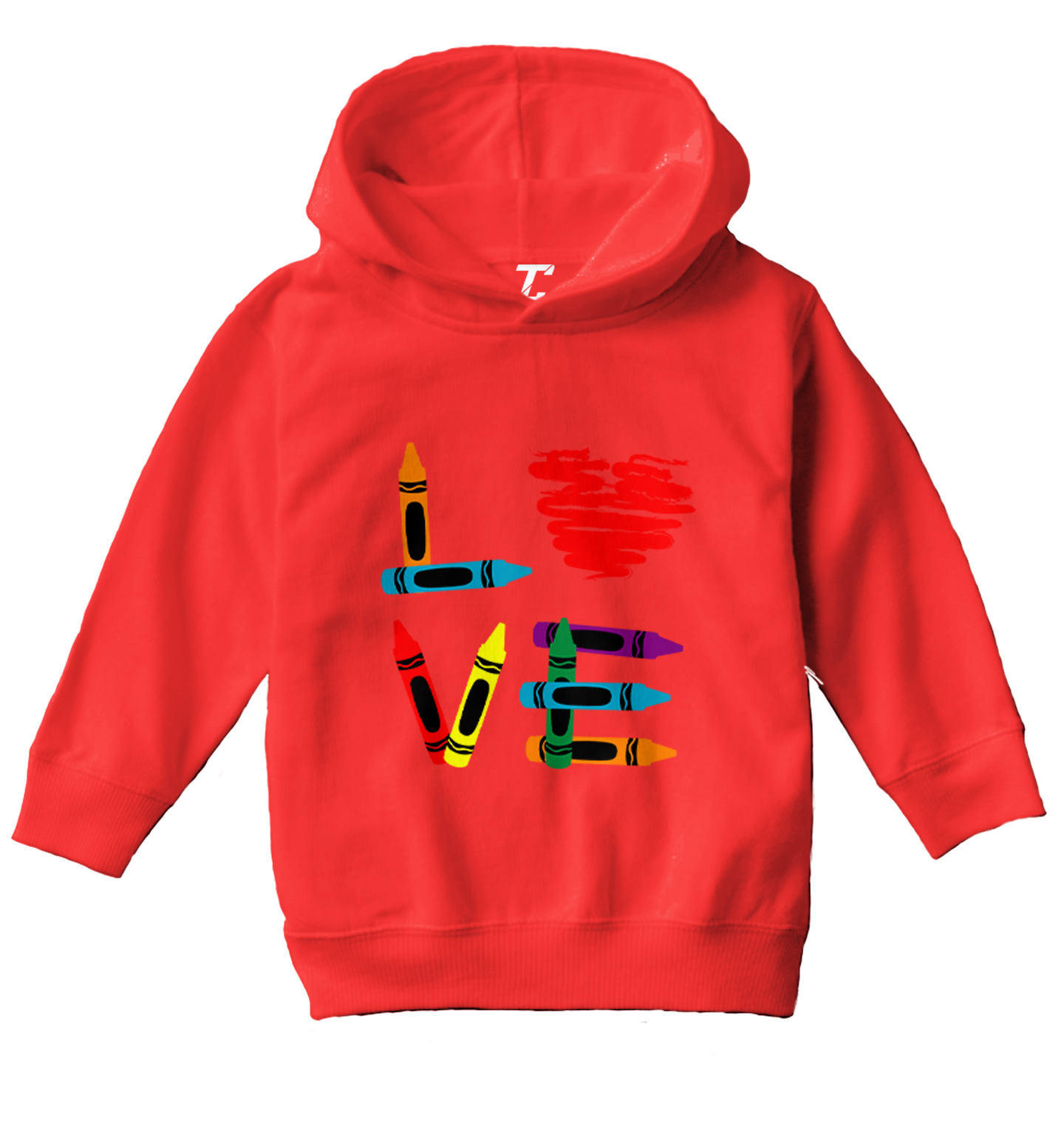 Love Crayons - Coloring Book Heart Artisit Creative Toddler/Youth Hoodie - Picture 10 of 12
