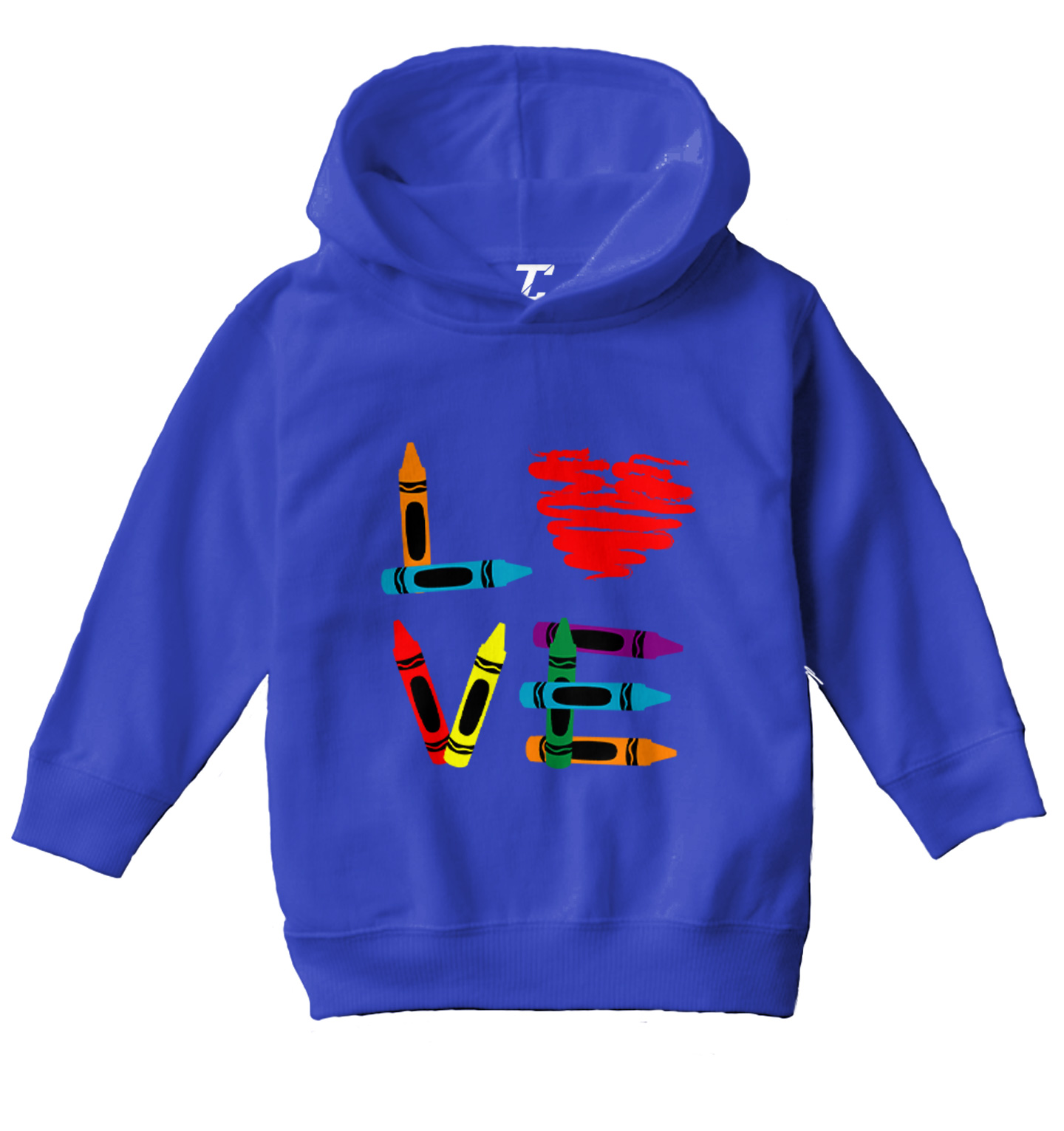 Love Crayons - Coloring Book Heart Artisit Creative Toddler/Youth Hoodie - Picture 11 of 12