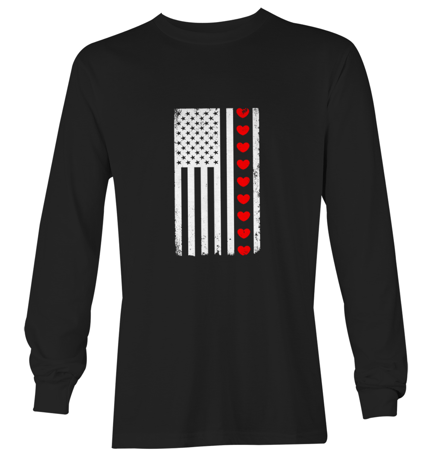 White American Flag With Hearts Stripe - USA Valentine Youth T-Shirt - Picture 13 of 20