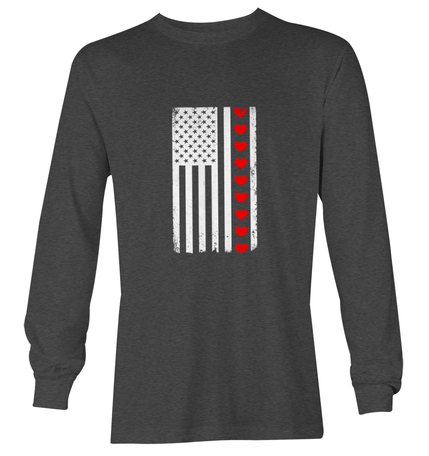 White American Flag With Hearts Stripe - USA Valentine Youth T-Shirt - Picture 14 of 20