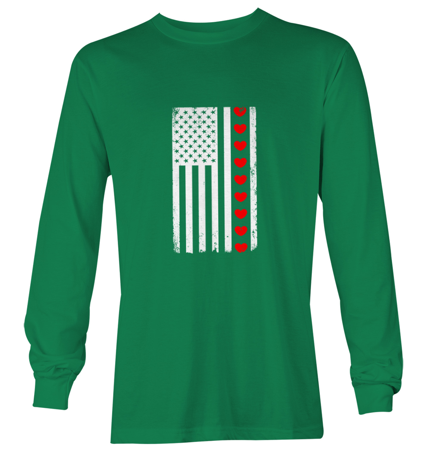 White American Flag With Hearts Stripe - USA Valentine Youth T-Shirt - Picture 15 of 20