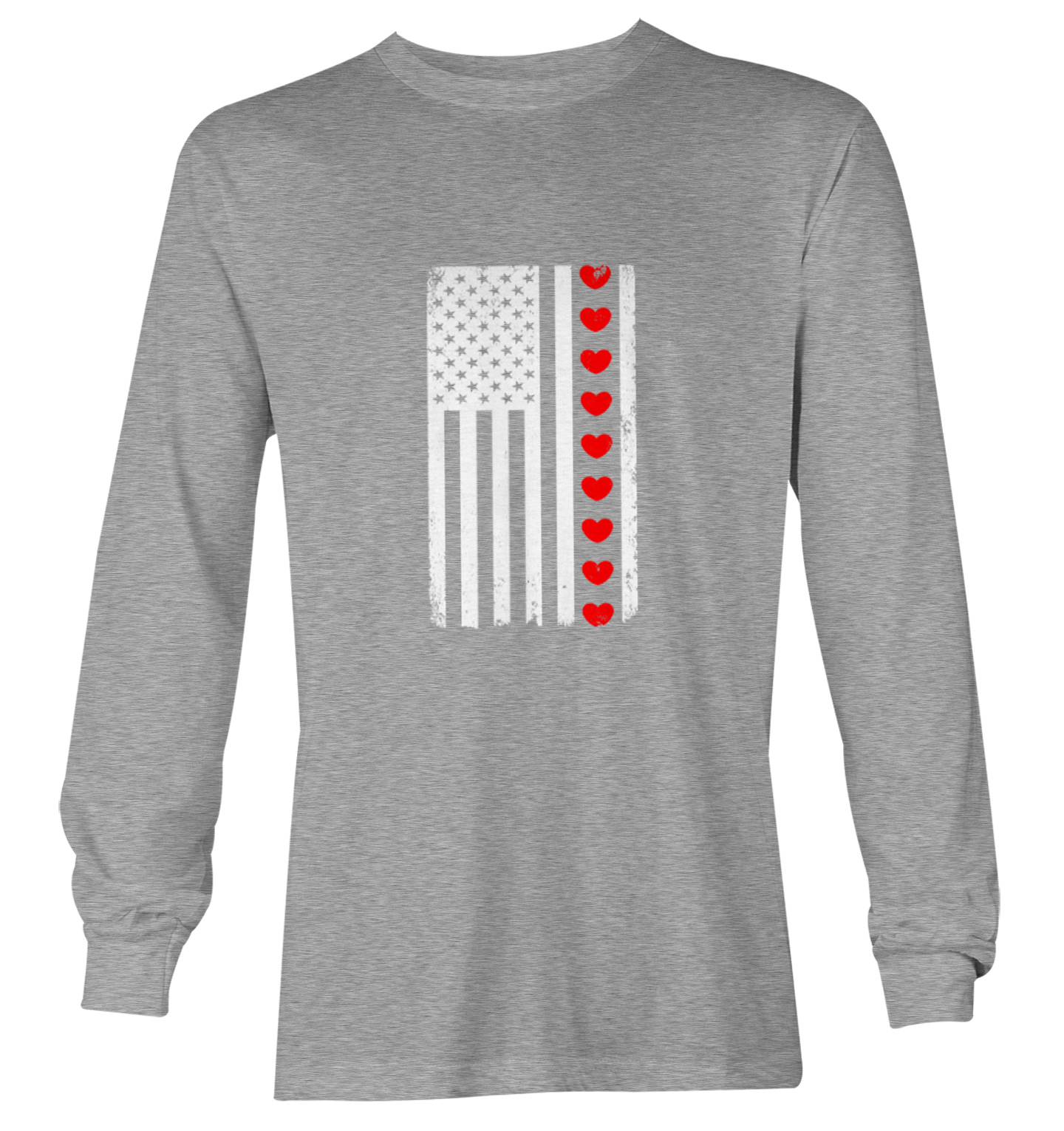 White American Flag With Hearts Stripe - USA Valentine Youth T-Shirt - Picture 16 of 20
