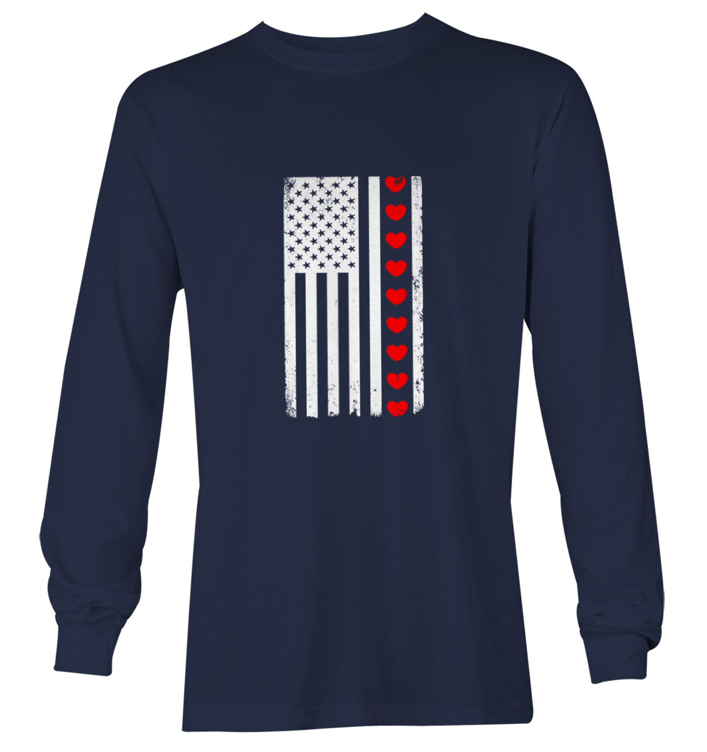 White American Flag With Hearts Stripe - USA Valentine Youth T-Shirt - Picture 17 of 20