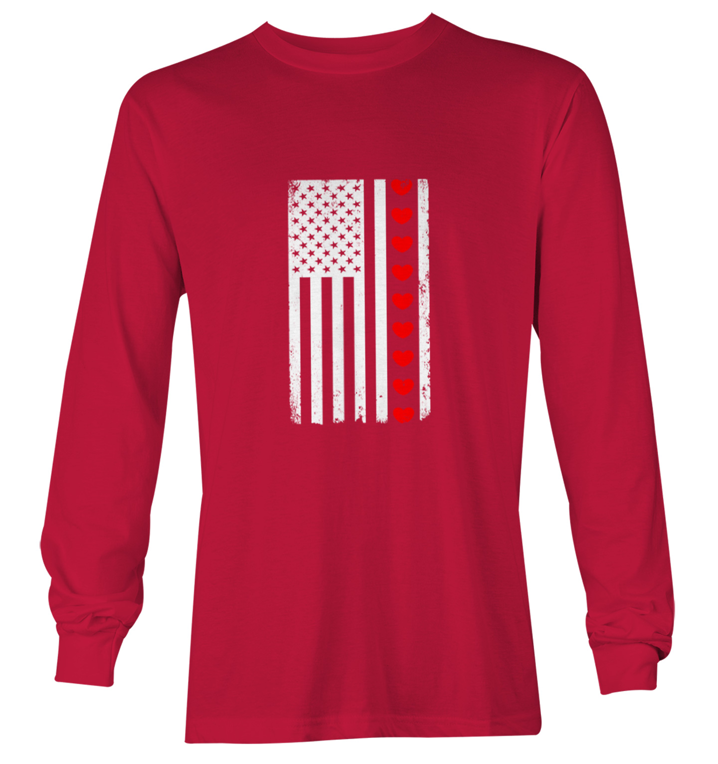 White American Flag With Hearts Stripe - USA Valentine Youth T-Shirt - Picture 19 of 20