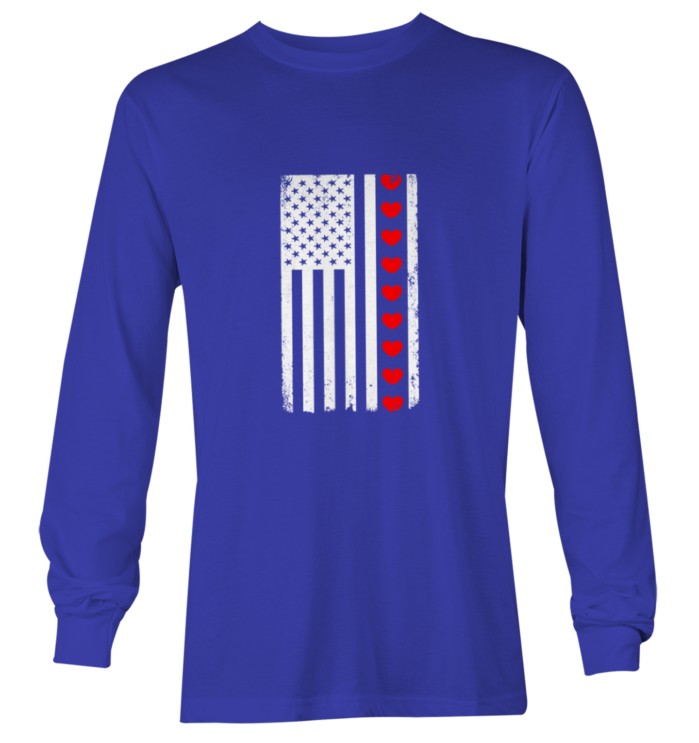 White American Flag With Hearts Stripe - USA Valentine Youth T-Shirt - Picture 20 of 20