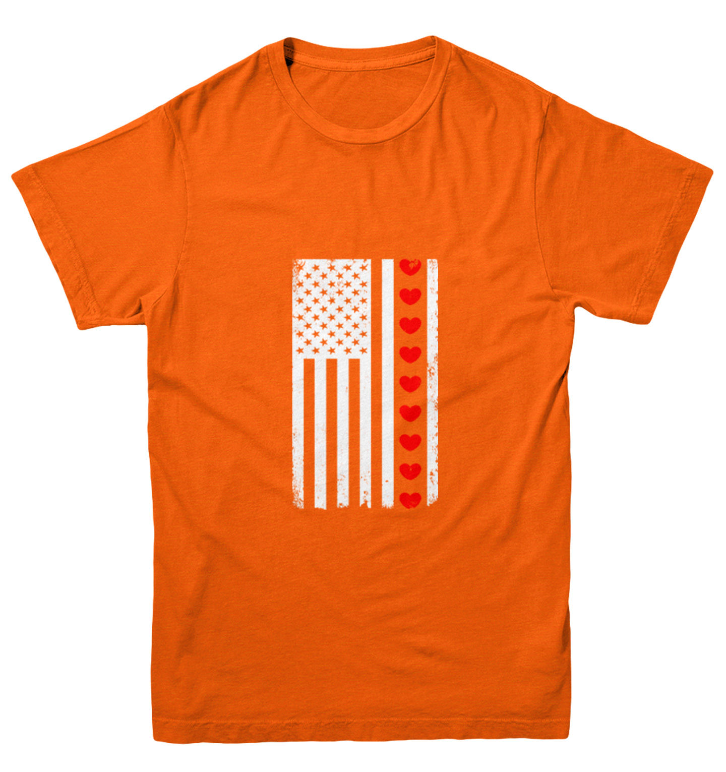 White American Flag With Hearts Stripe - USA Valentine Youth T-Shirt - Picture 8 of 20