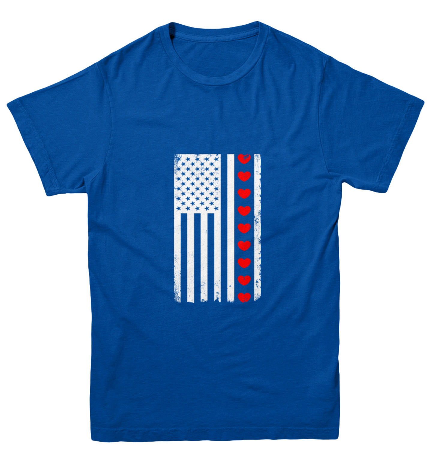 White American Flag With Hearts Stripe - USA Valentine Youth T-Shirt - Picture 12 of 20