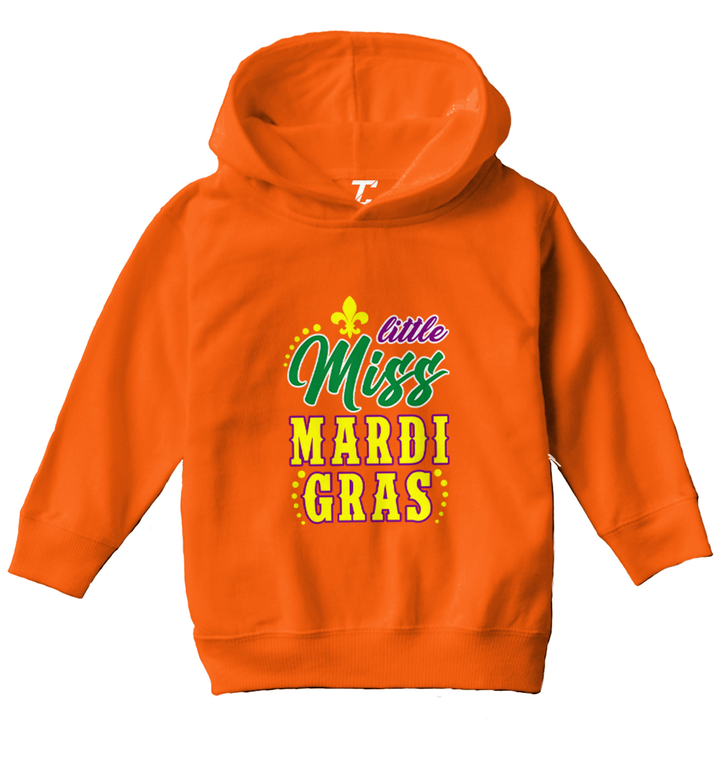Little Miss Mardi Cras - Fleur De Lis Beads Nola Parade Toddler/Youth Hoodie - Picture 8 of 12