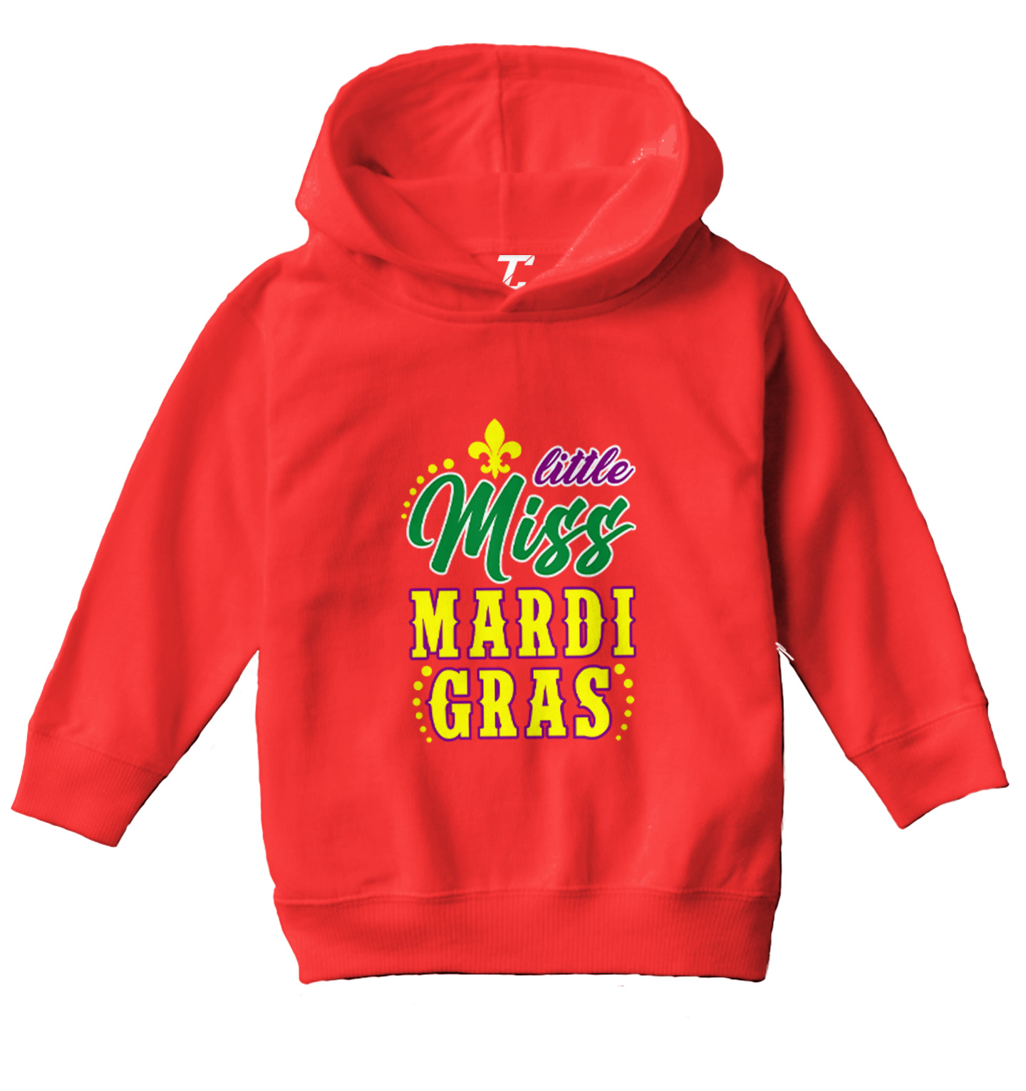 Little Miss Mardi Cras - Fleur De Lis Beads Nola Parade Toddler/Youth Hoodie - Picture 10 of 12