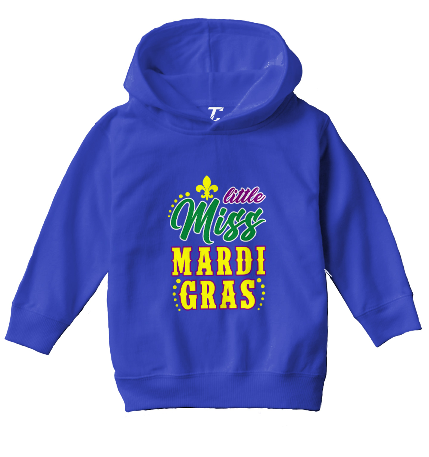 Little Miss Mardi Cras - Fleur De Lis Beads Nola Parade Toddler/Youth Hoodie - Picture 11 of 12