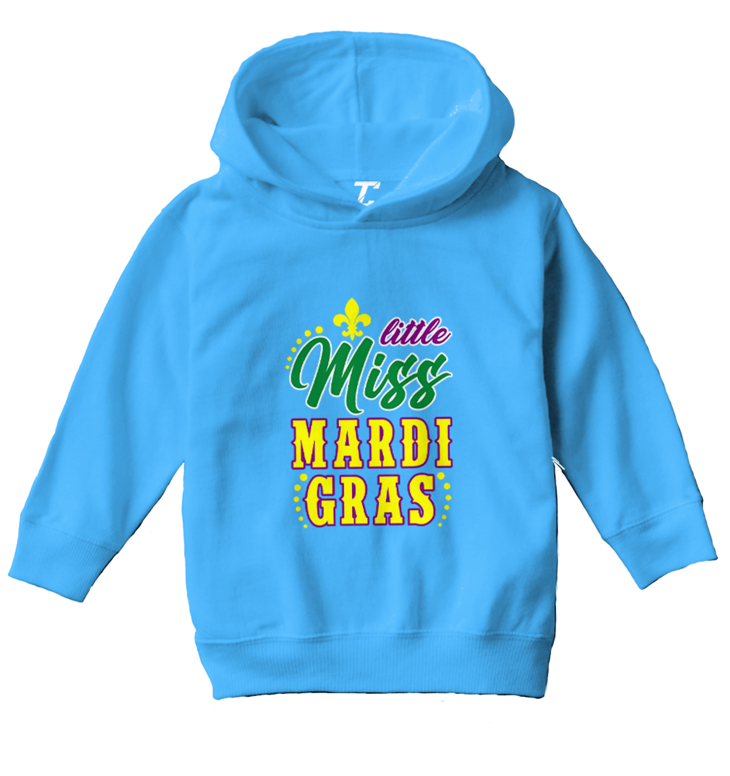 Little Miss Mardi Cras - Fleur De Lis Beads Nola Parade Toddler/Youth Hoodie - Picture 12 of 12