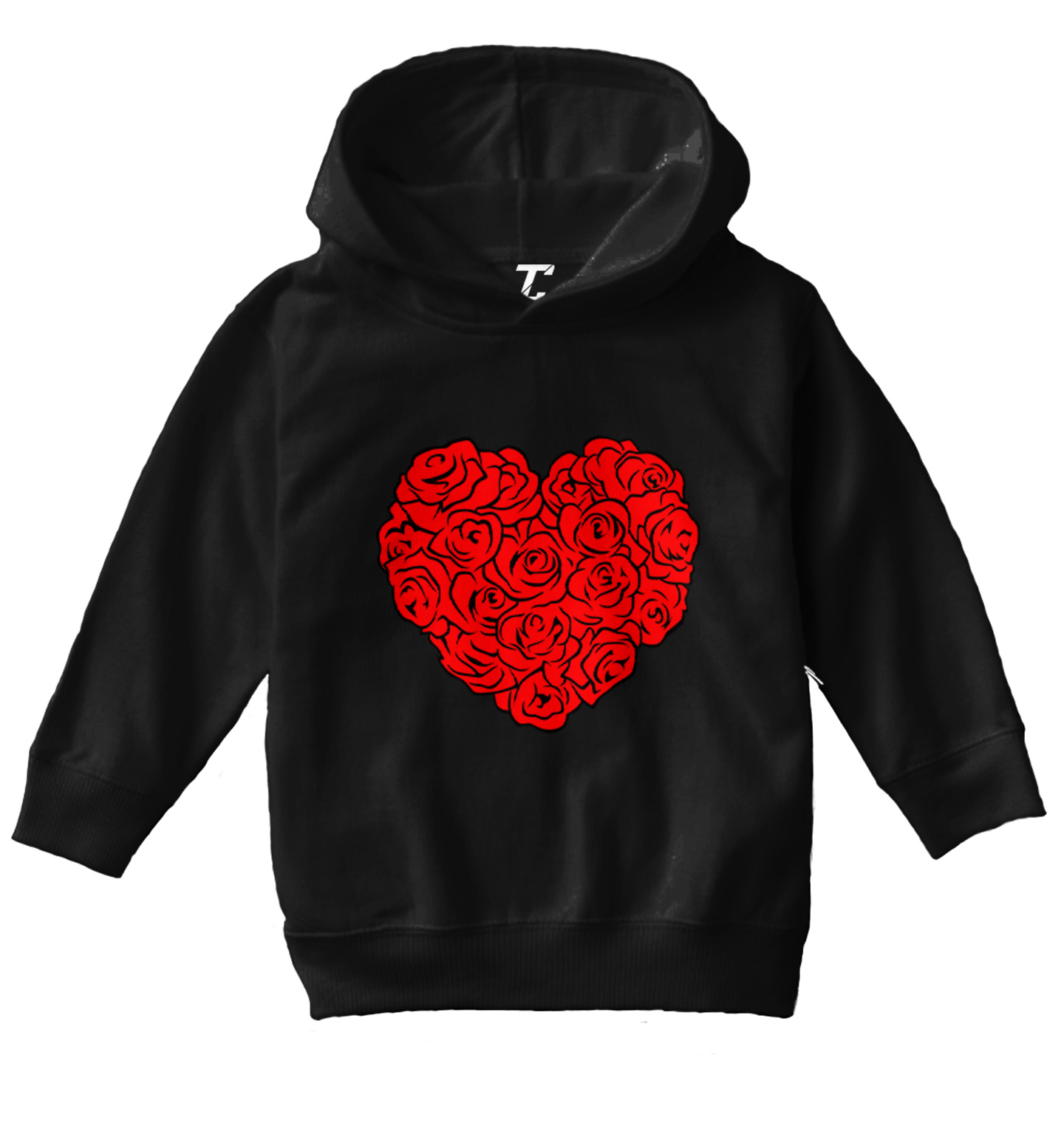 Heart Of Roses - Flowers Valentine's Day Bouquet Toddler/Youth Hoodie - Picture 2 of 12