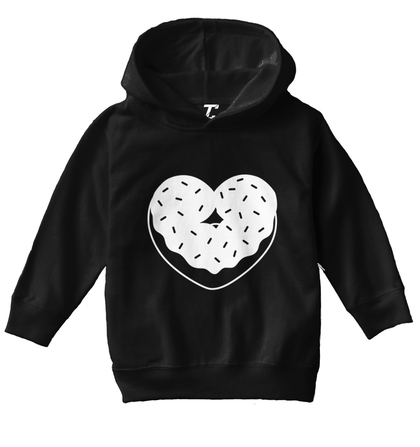 Heart Shaped Donut - Snack Sweet Desserts Food Lover Toddler/Youth Hoodie - Picture 2 of 12