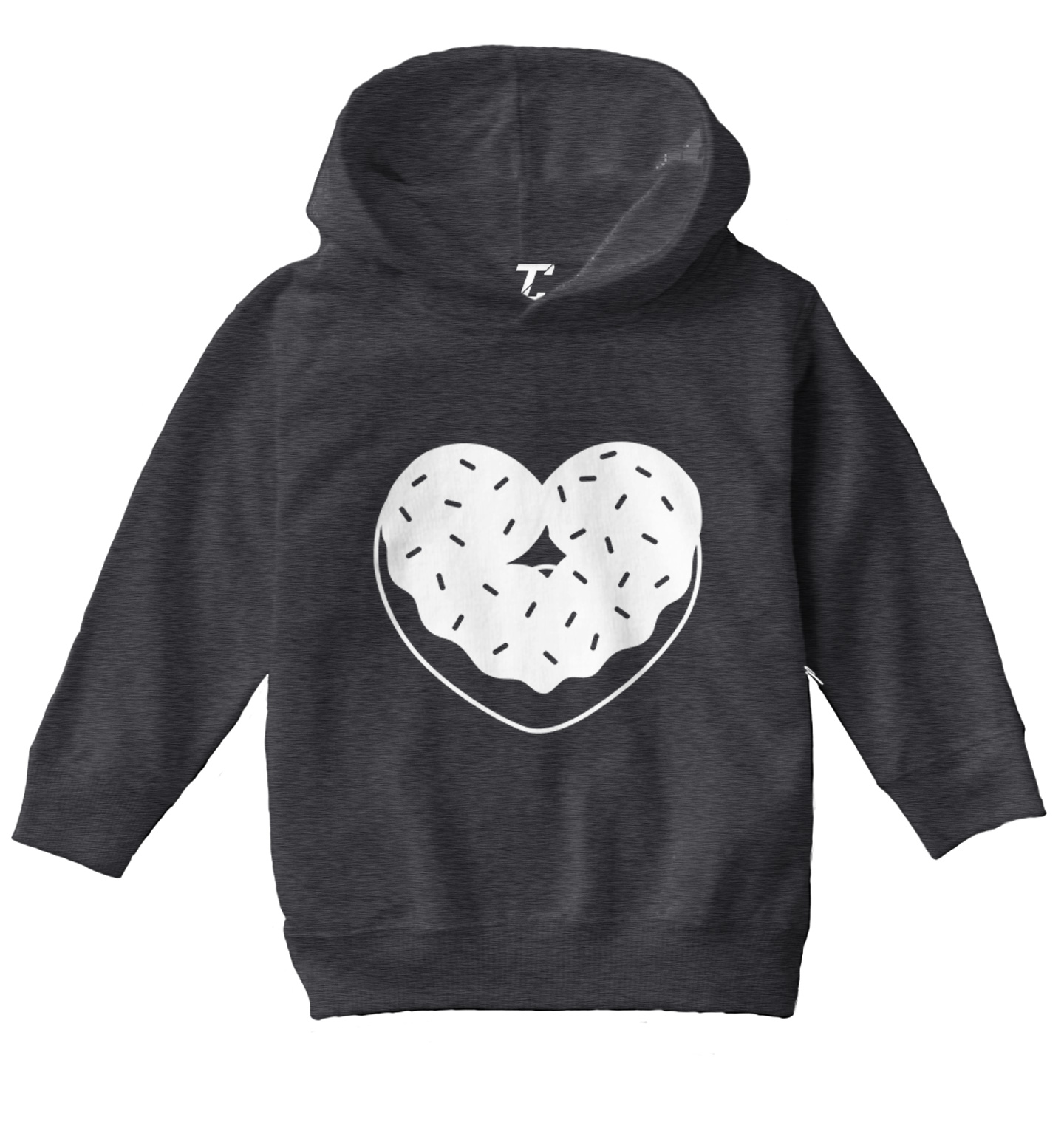 Heart Shaped Donut - Snack Sweet Desserts Food Lover Toddler/Youth Hoodie - Picture 3 of 12