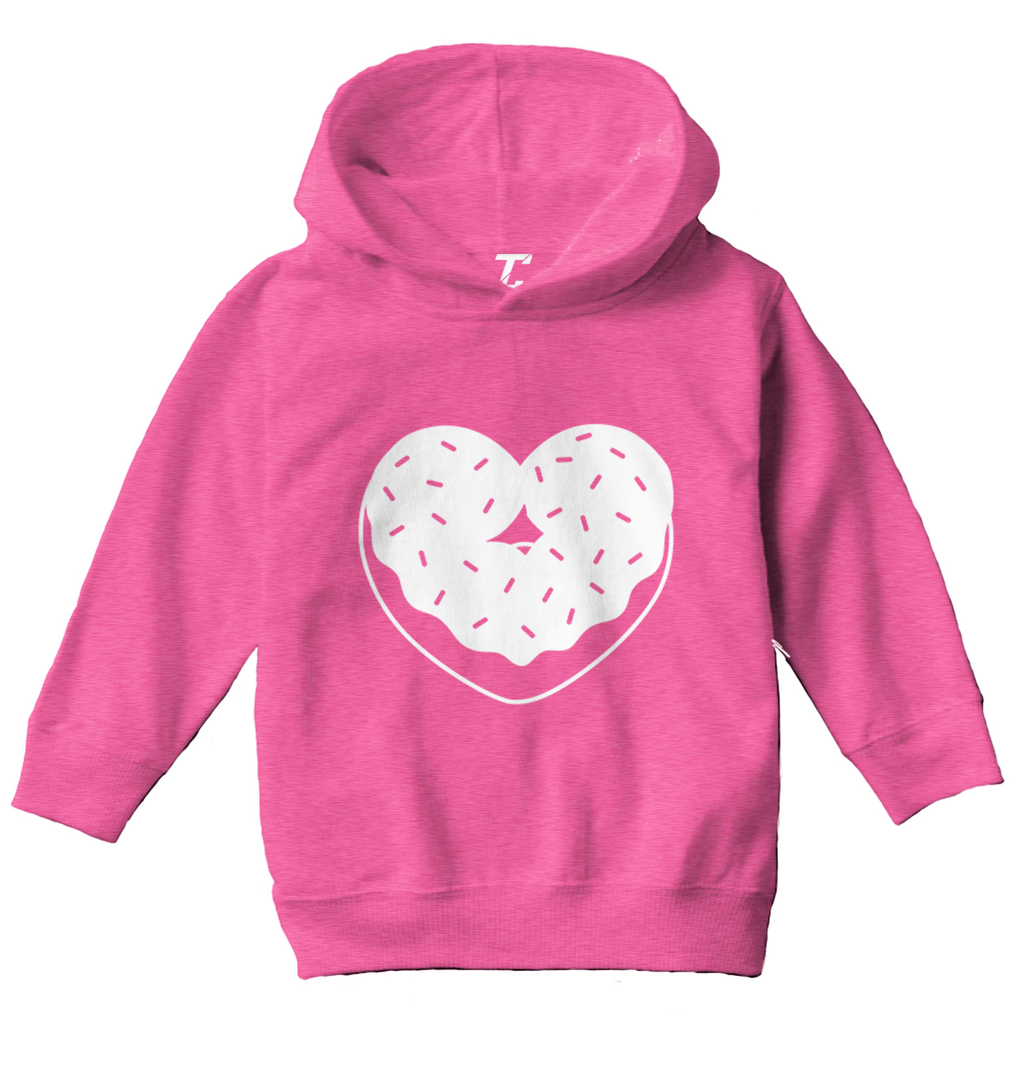 Heart Shaped Donut - Snack Sweet Desserts Food Lover Toddler/Youth Hoodie - Picture 4 of 12