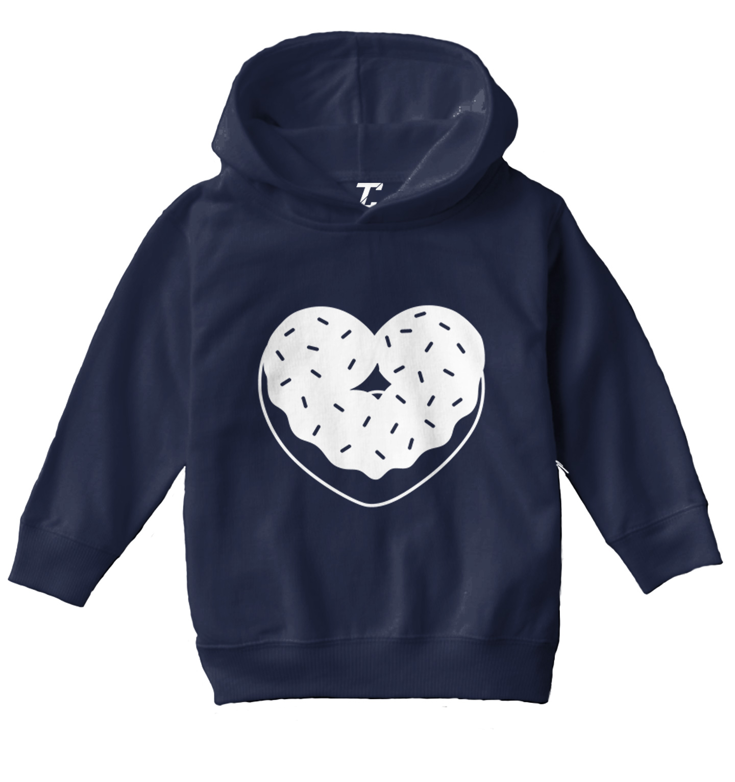 Heart Shaped Donut - Snack Sweet Desserts Food Lover Toddler/Youth Hoodie - Picture 7 of 12
