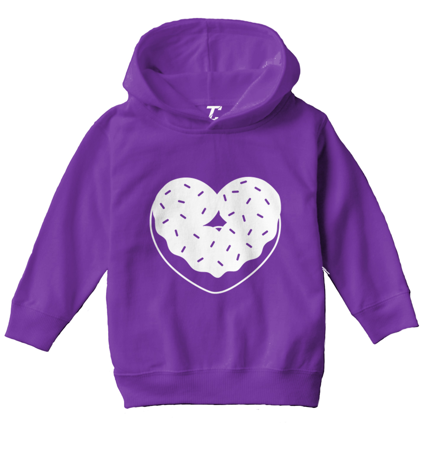 Heart Shaped Donut - Snack Sweet Desserts Food Lover Toddler/Youth Hoodie - Picture 9 of 12