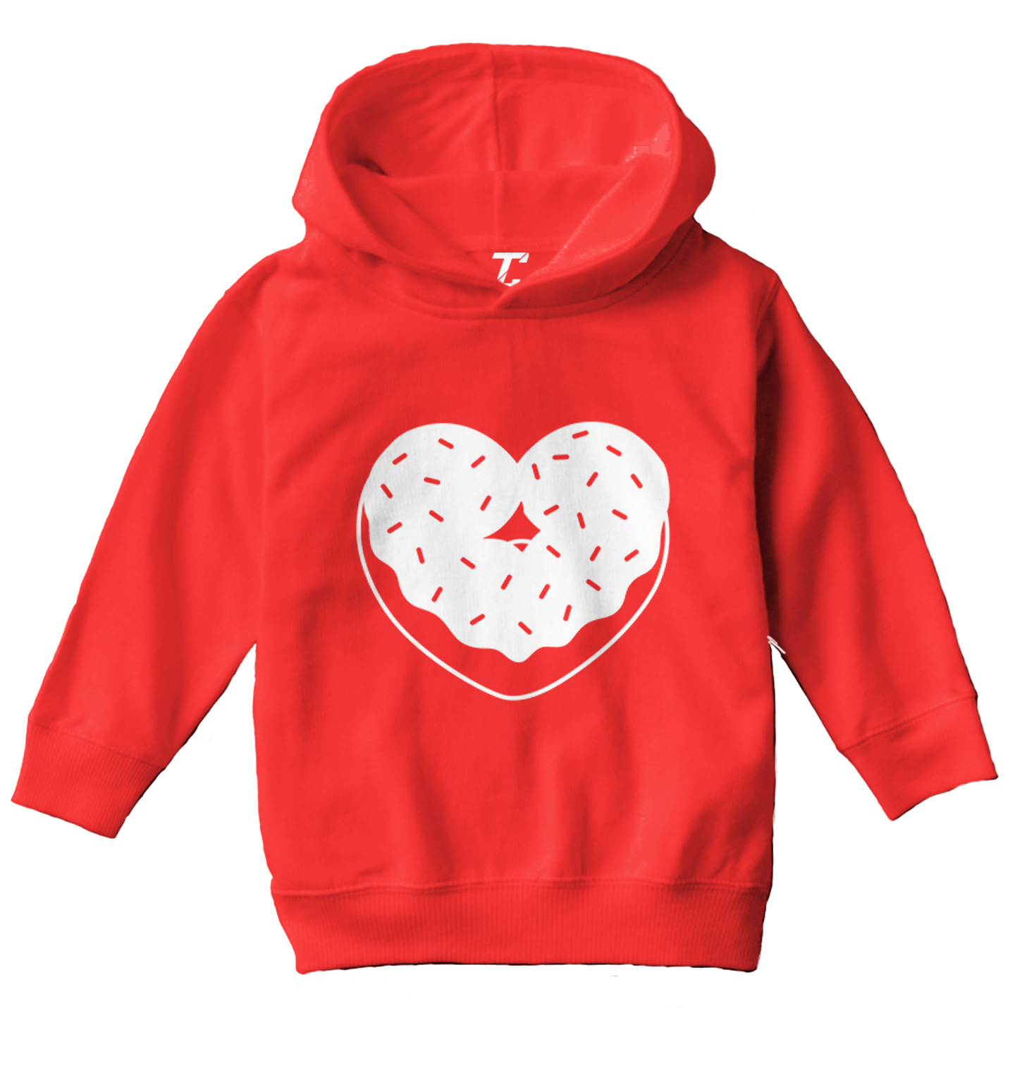 Heart Shaped Donut - Snack Sweet Desserts Food Lover Toddler/Youth Hoodie - Picture 10 of 12