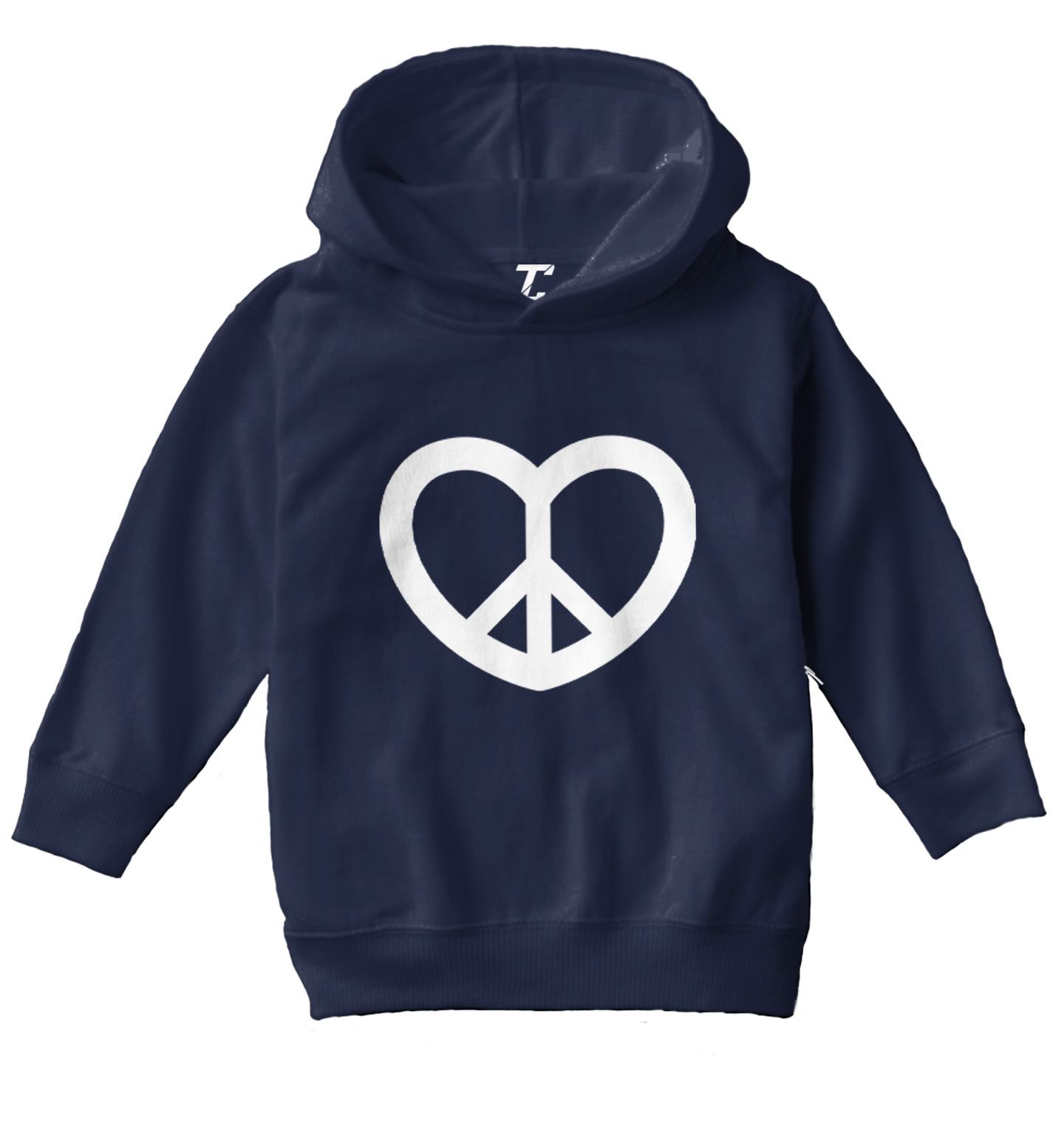 Peace Sign Heart - Valentine's Day Love Positivity Toddler/Youth Hoodie - Picture 7 of 12