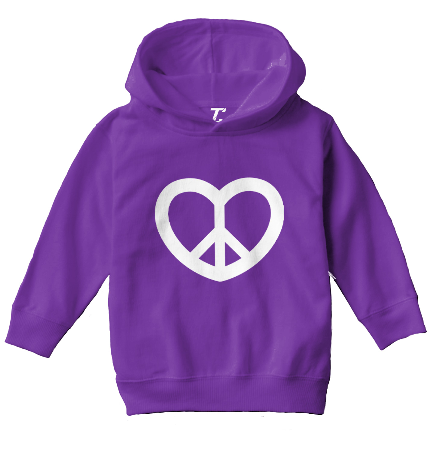 Peace Sign Heart - Valentine's Day Love Positivity Toddler/Youth Hoodie - Picture 9 of 12