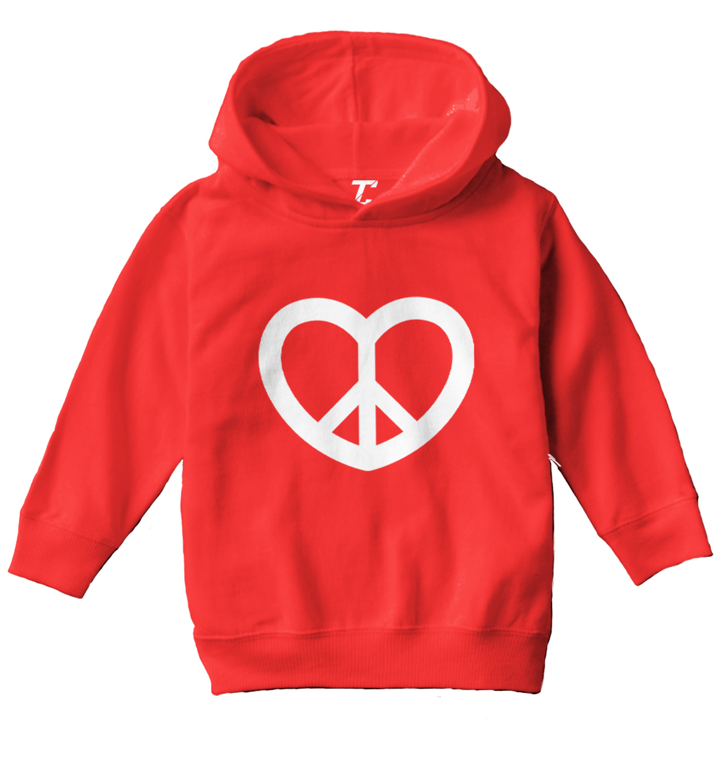 Peace Sign Heart - Valentine's Day Love Positivity Toddler/Youth Hoodie - Picture 10 of 12
