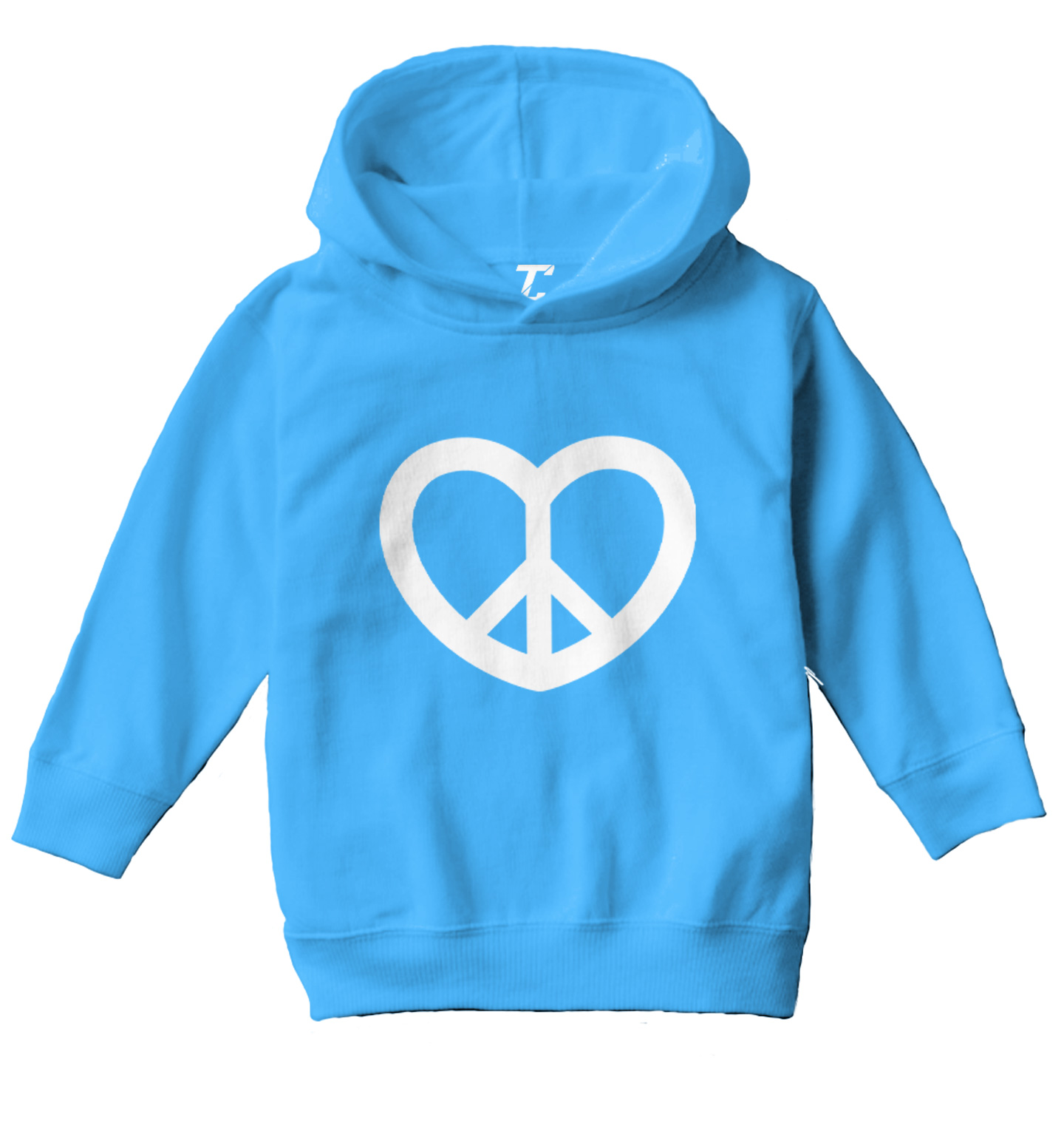Peace Sign Heart - Valentine's Day Love Positivity Toddler/Youth Hoodie - Picture 12 of 12