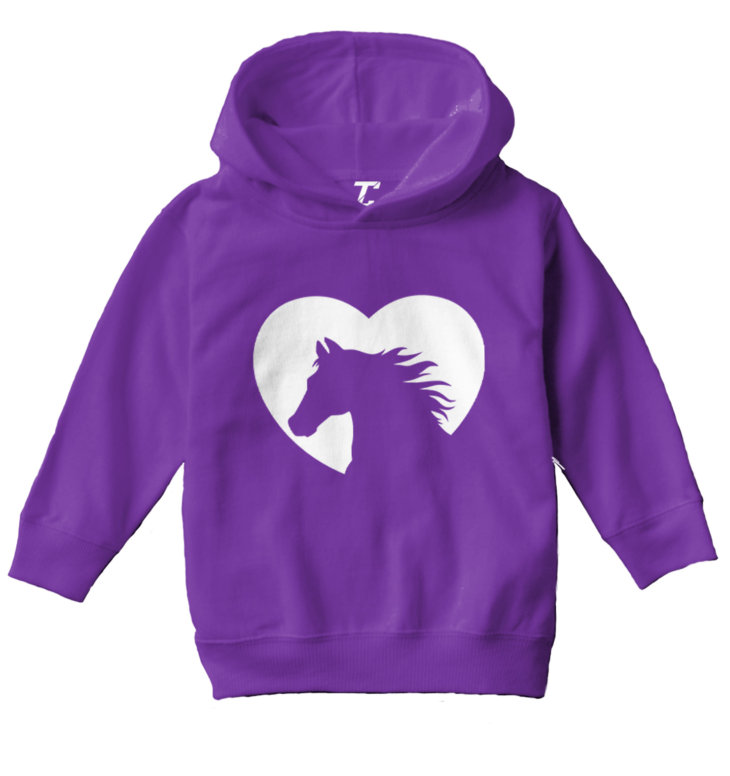 Heart With Horse Silhouette - Horse Lover Pony Ride Toddler/Youth Hoodie - Picture 9 of 12