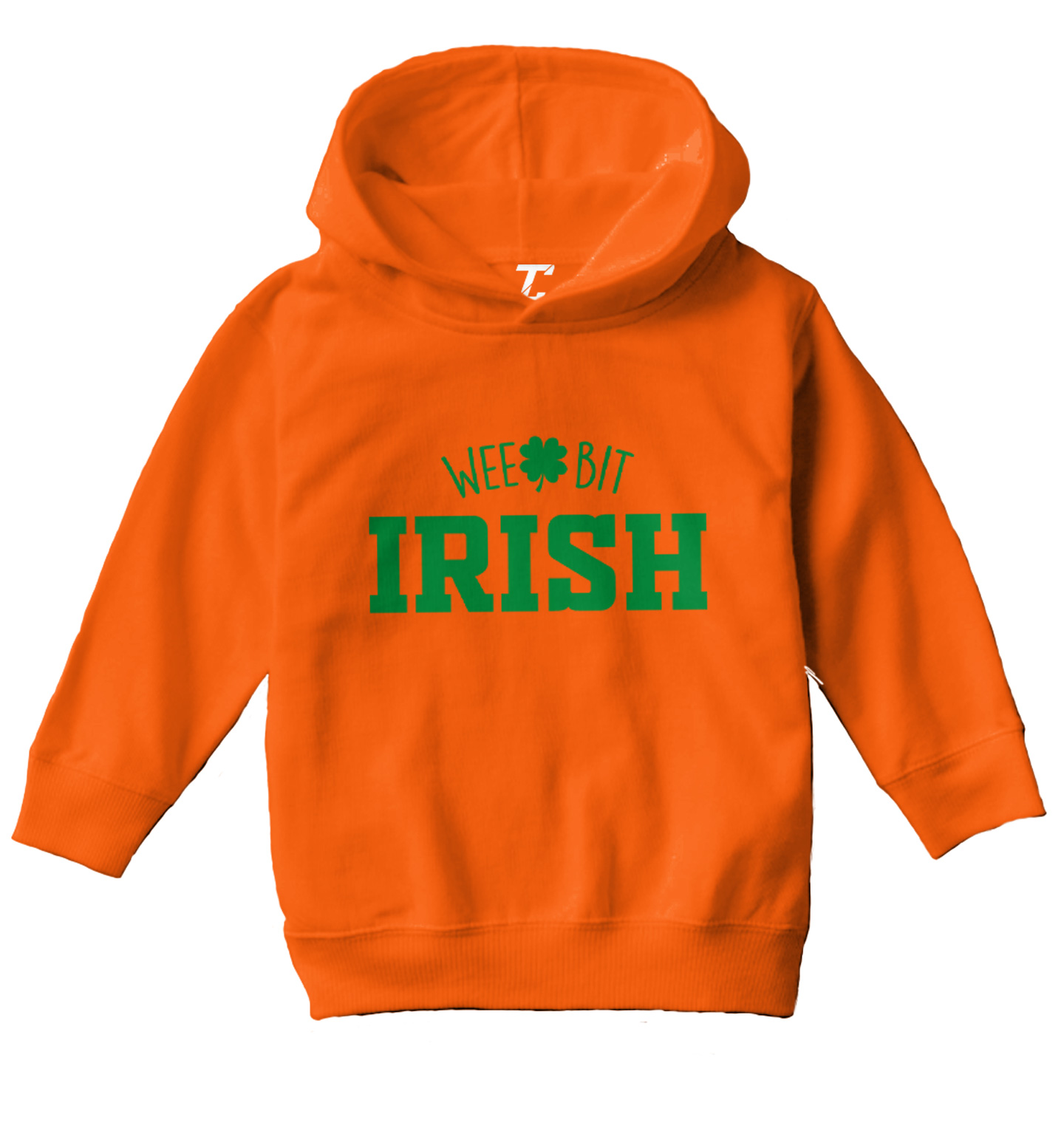 Wee Bit Irish - Luck Four Leaf Clover St. Patrick's Day Toddler/Youth Hoodie - Picture 8 of 12