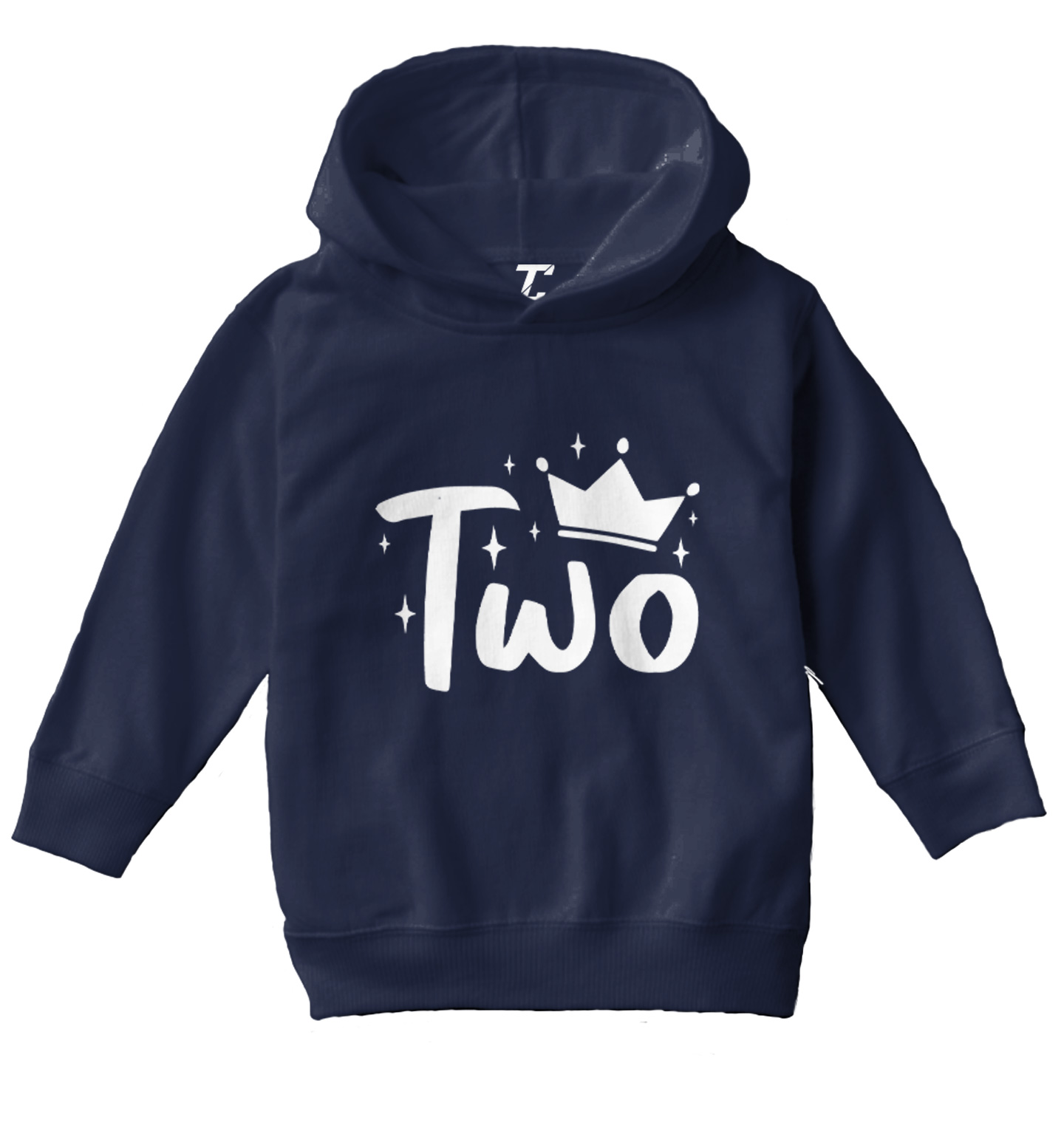 Two With Crown - Birthday Royalty King Queen Years Old Toddler/Youth Hoodie - Picture 7 of 12